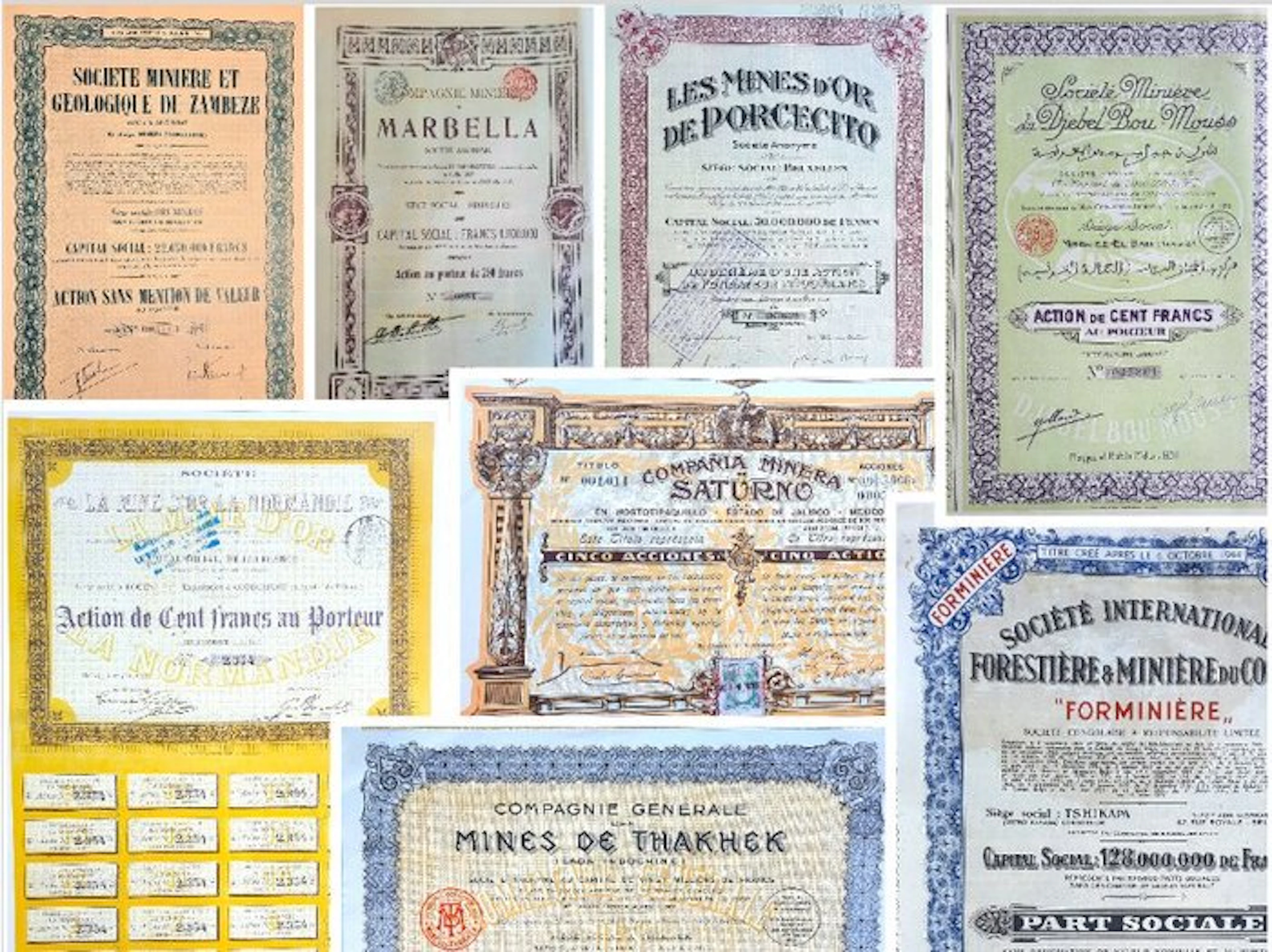 World. 27 mijnbouwaandelen (1895-1958) : Belgie