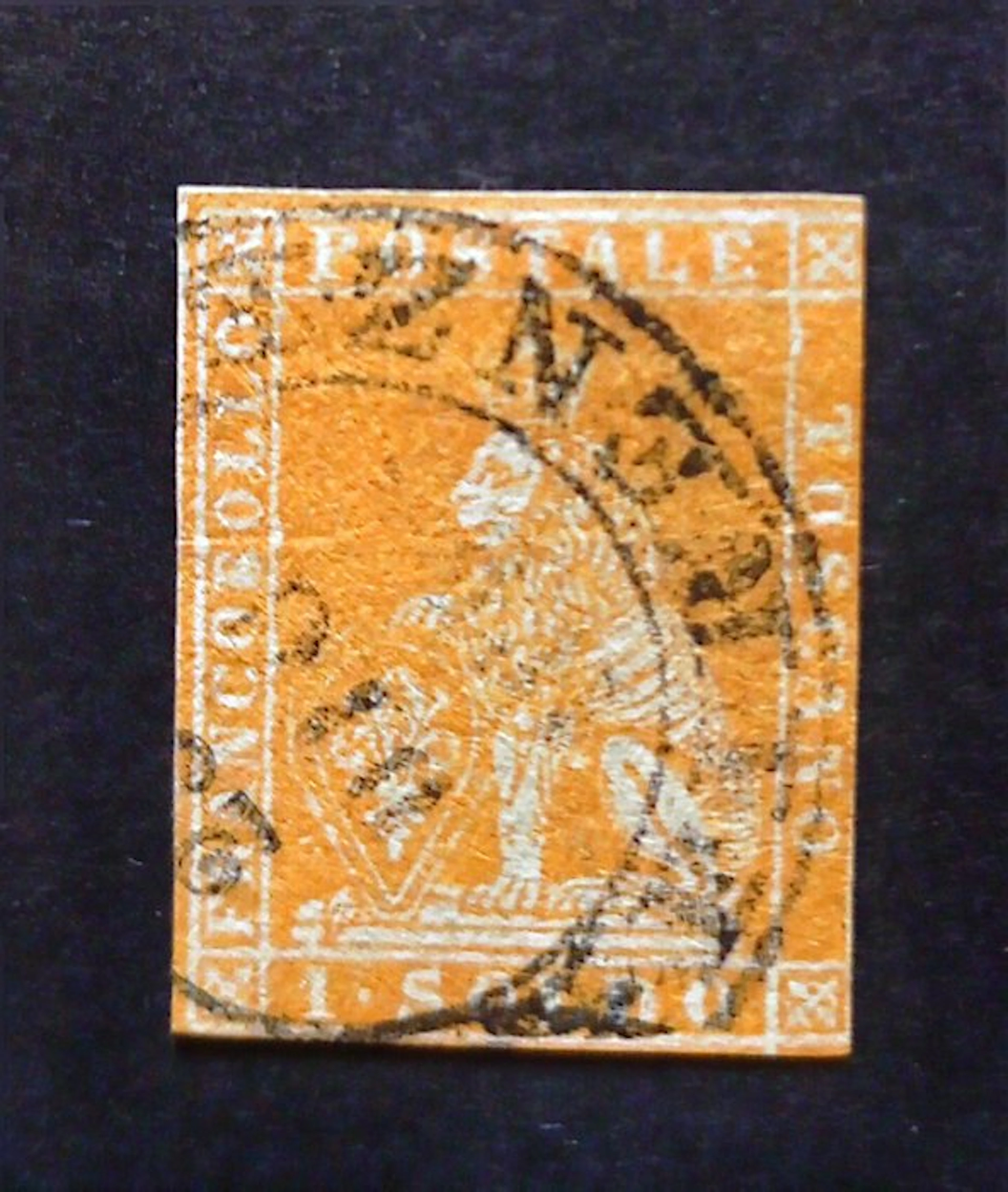 Italian Ancient States - Tuscany 1857/1857 - 1 soldo 1857 ochre - Sassone n.11