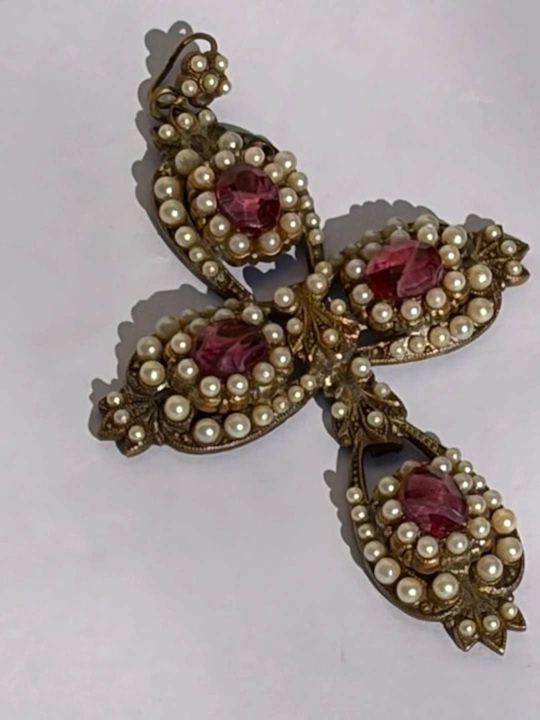 Cross pendant Pendant Cross 'Perpignano' in Gilded Bronze