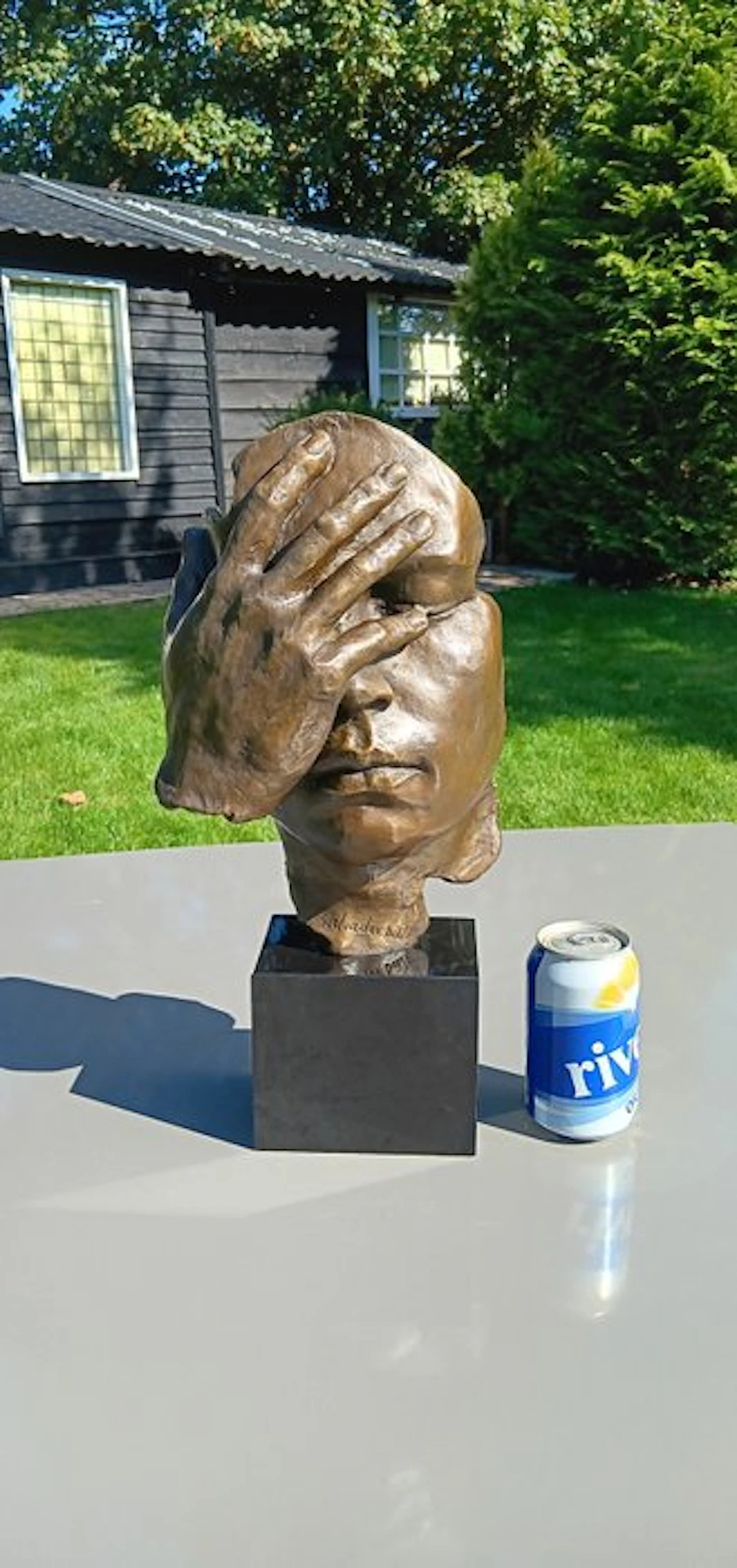 Sculpture, "Salvador Dali" - 39 cm - Cold painted bronze