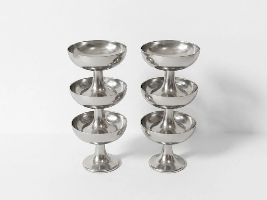 Alfra-Alessi - Cream bowl (6) - Steel - Dessert cups