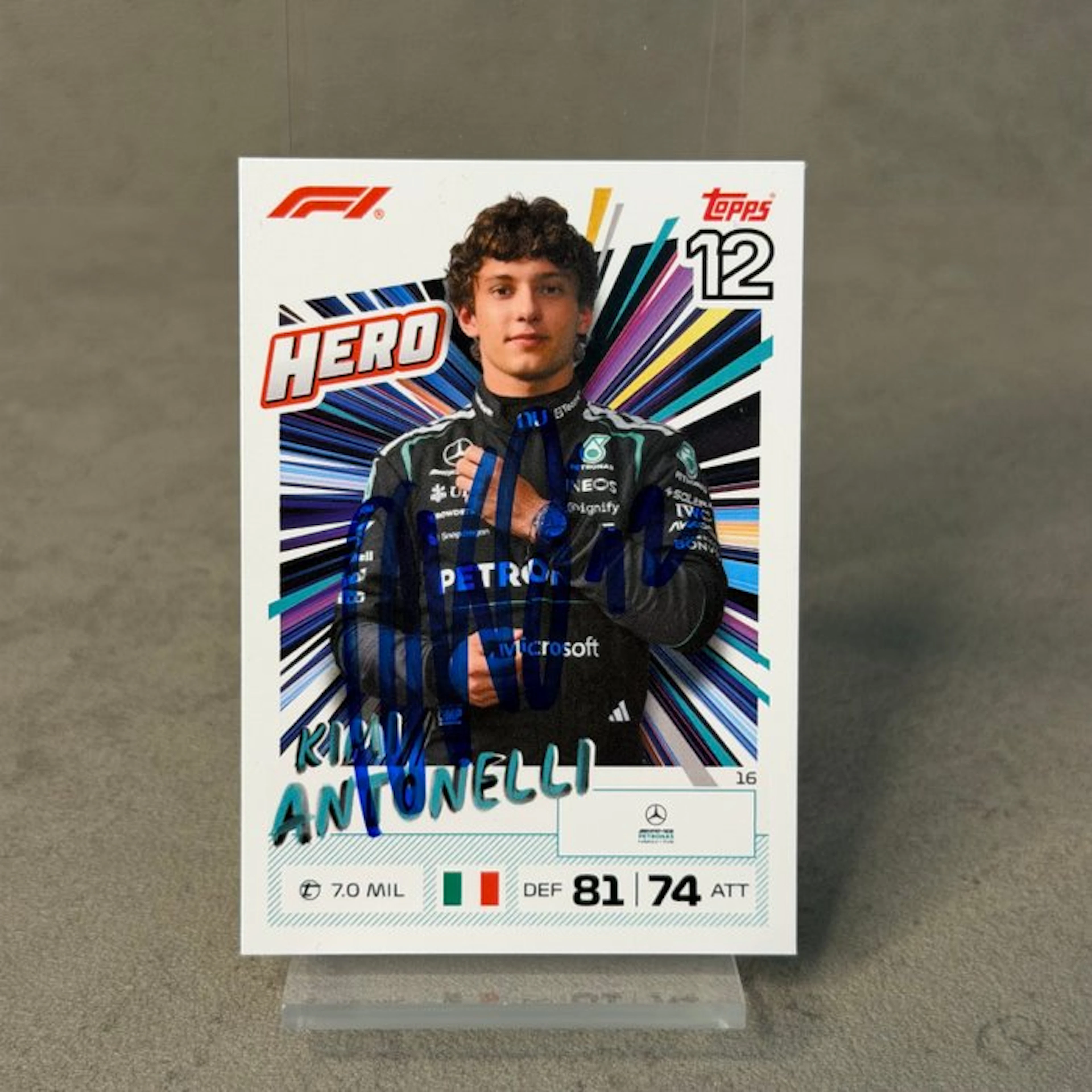 Mercedes - Topps Card 16 Hero Kimi Antonelli Signed...