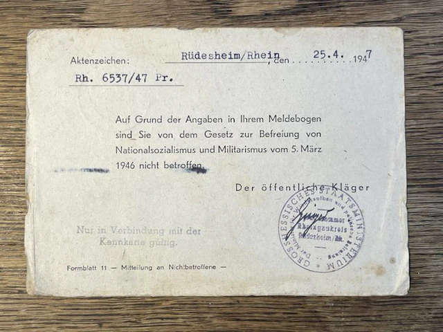Allied Occupation - Germany 1947 - Denazification...
