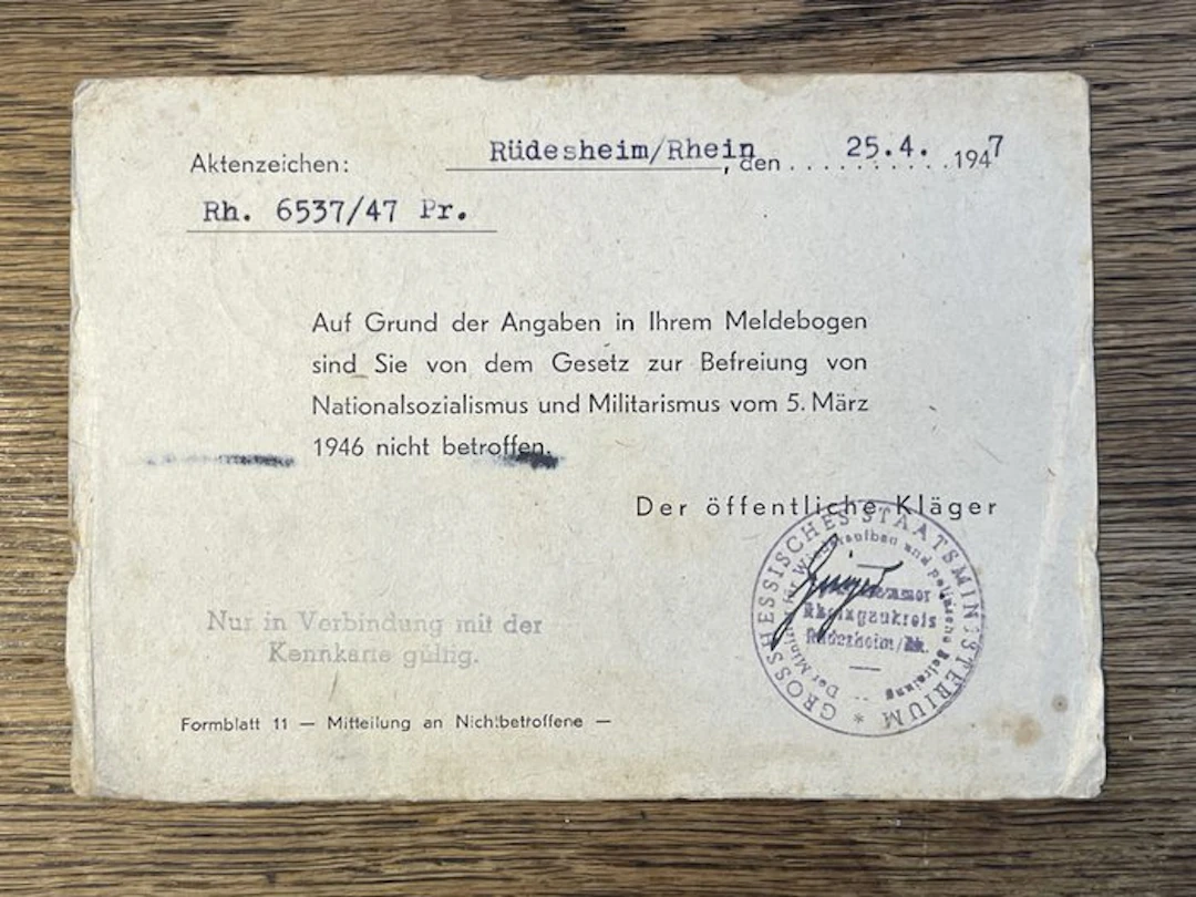 Allied Occupation - Germany 1947 - Denazification...