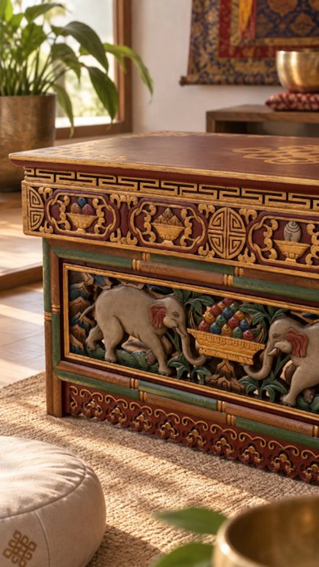 Altar table - Wood - Nepal - Meditation table