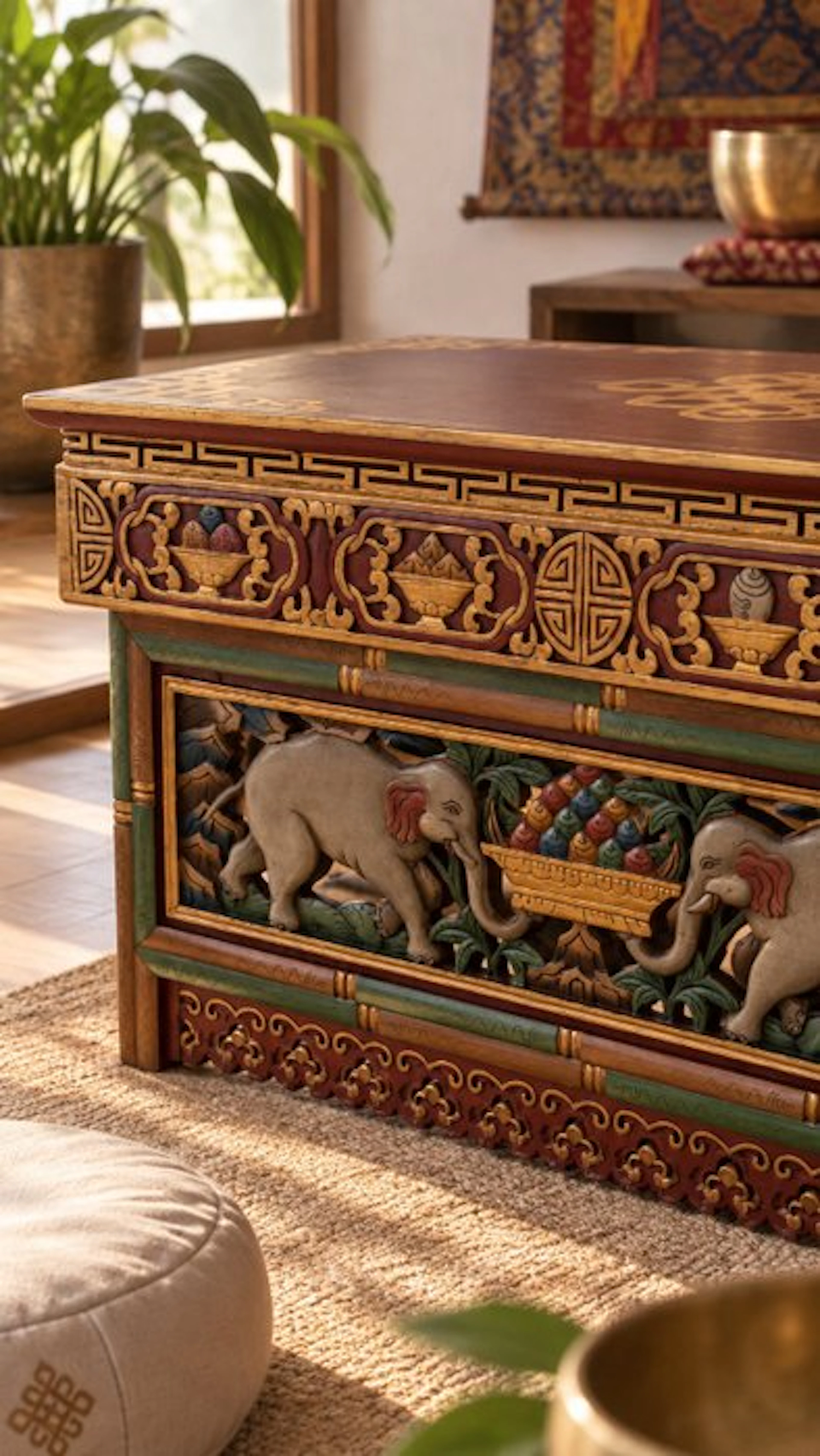 Altar table - Wood - Nepal - Meditation table