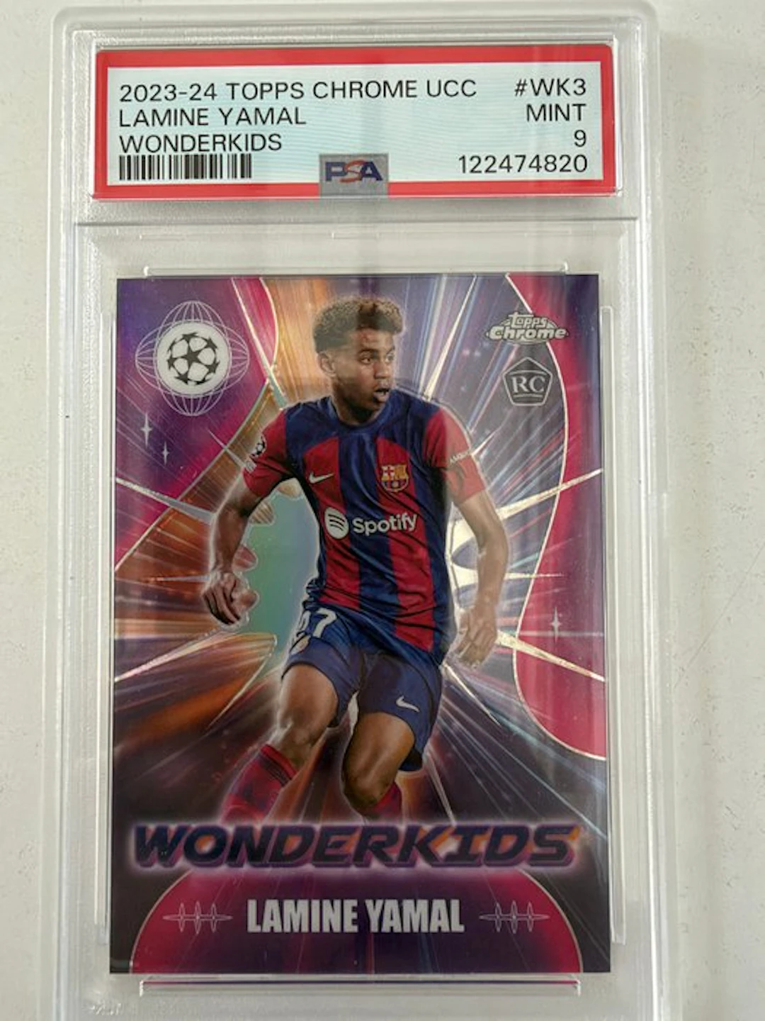 2023/24 Topps Chrome UCC Lamine Yamal Wonderkids ROOKIE - PSA 9 - 1 Graded card