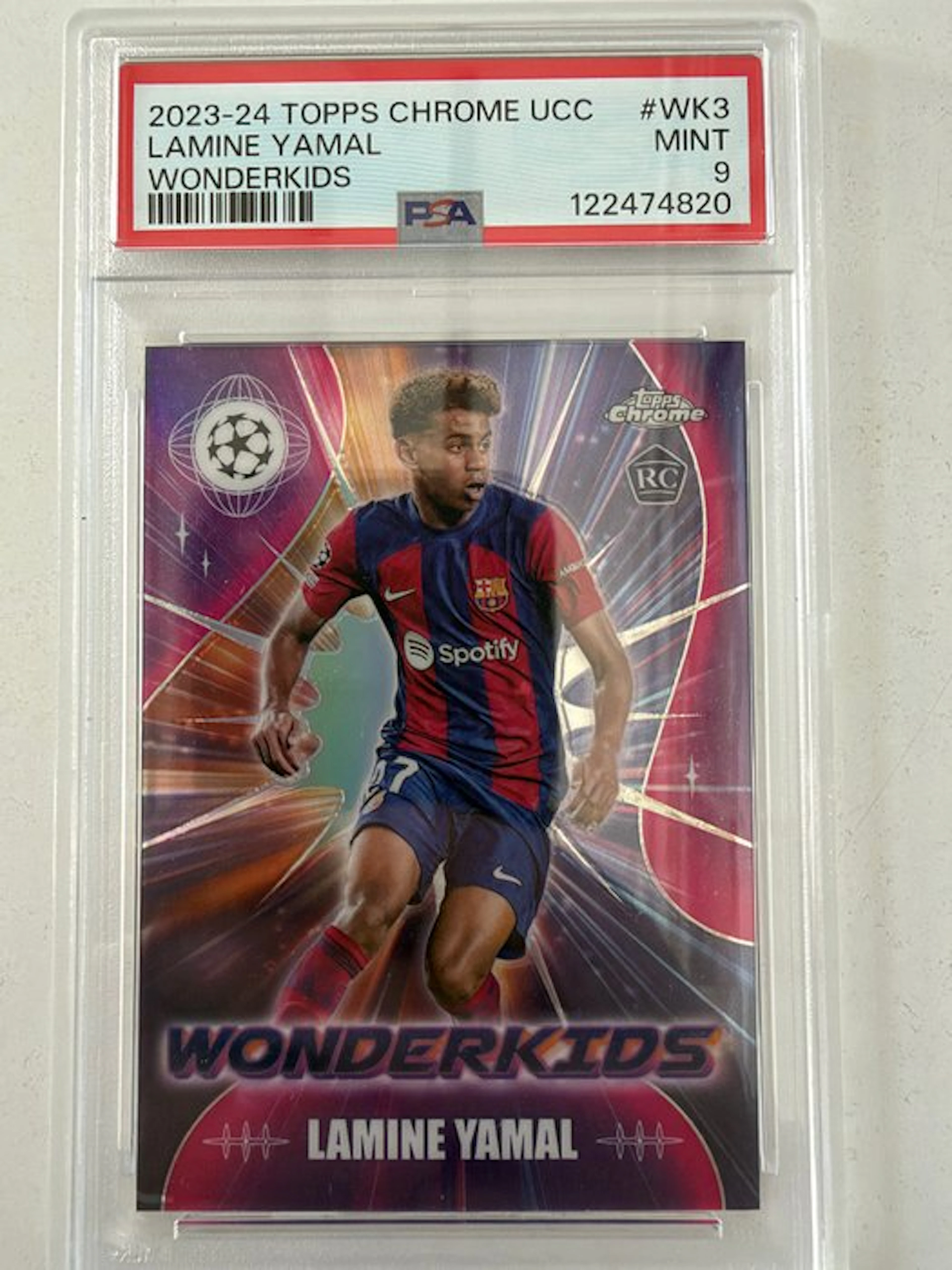 2023/24 Topps Chrome UCC Lamine Yamal Wonderkids ROOKIE - PSA 9 - 1 Graded card