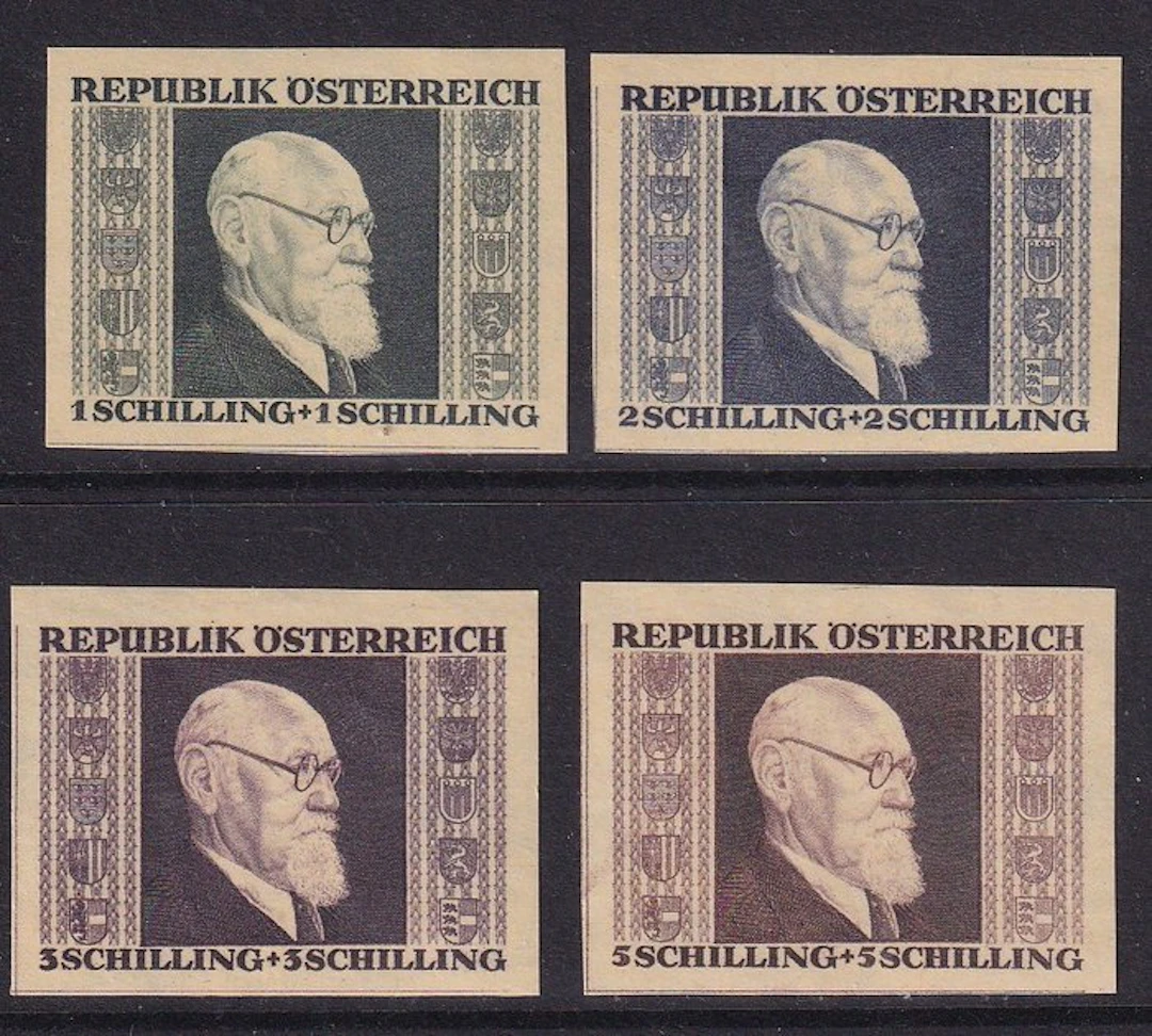 Austria 1946 - Karl Renner toothless issuances. - Michel: 772/775B