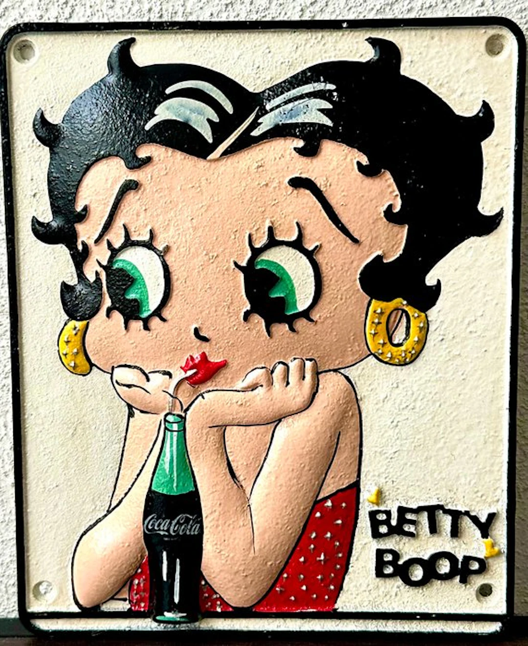 No reserve-Zwaar gietijzeren reclamebord Betty Boop...