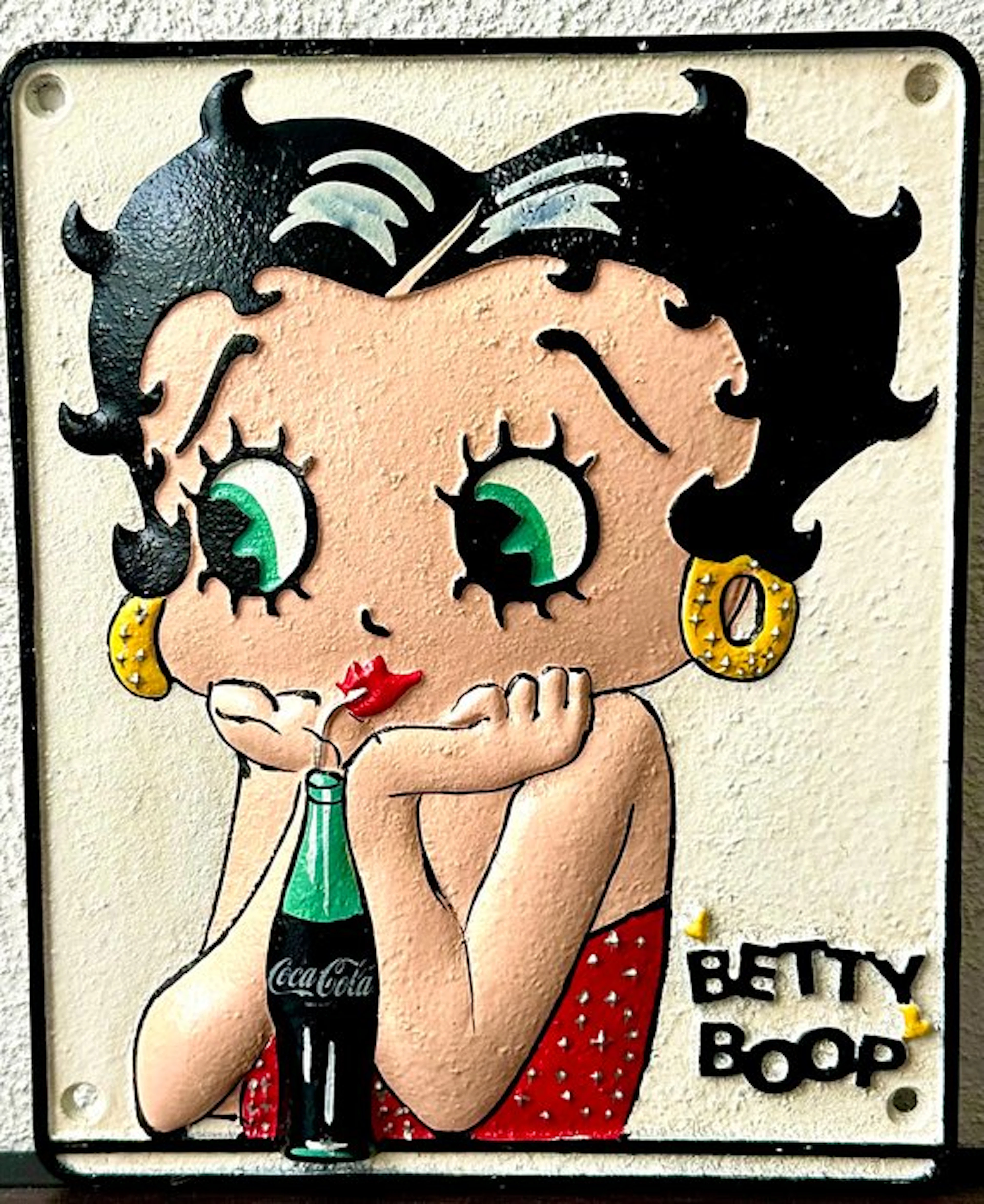 No reserve-Zwaar gietijzeren reclamebord Betty Boop...