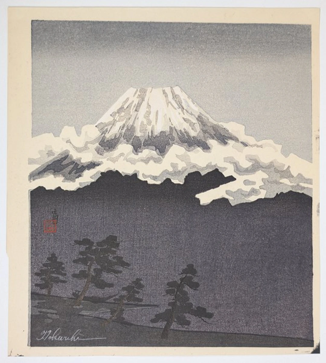 T. Tokuriki • Mount Fuji · Pencil-signed · Kyoto modern...