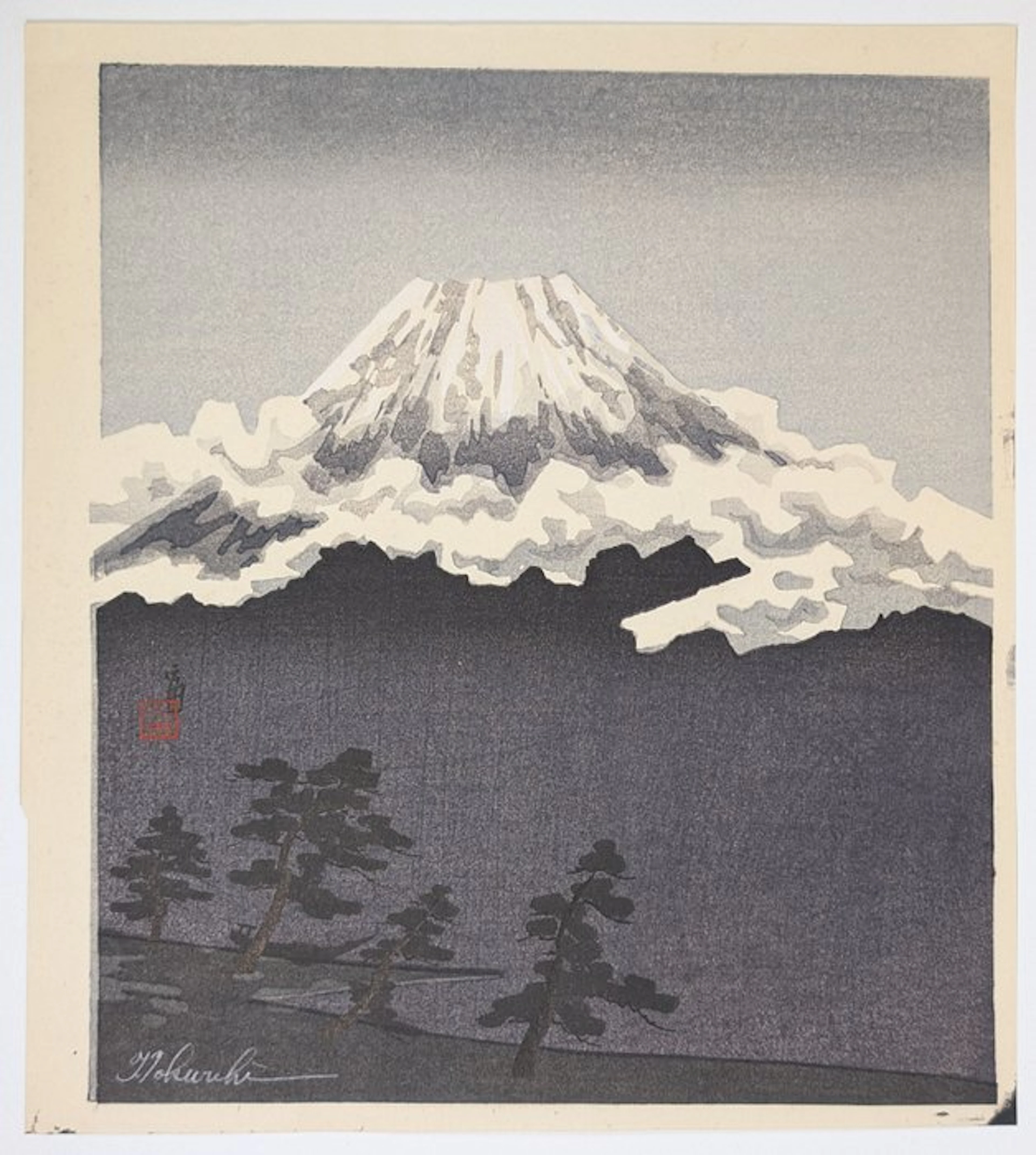 T. Tokuriki • Mount Fuji · Pencil-signed · Kyoto modern...