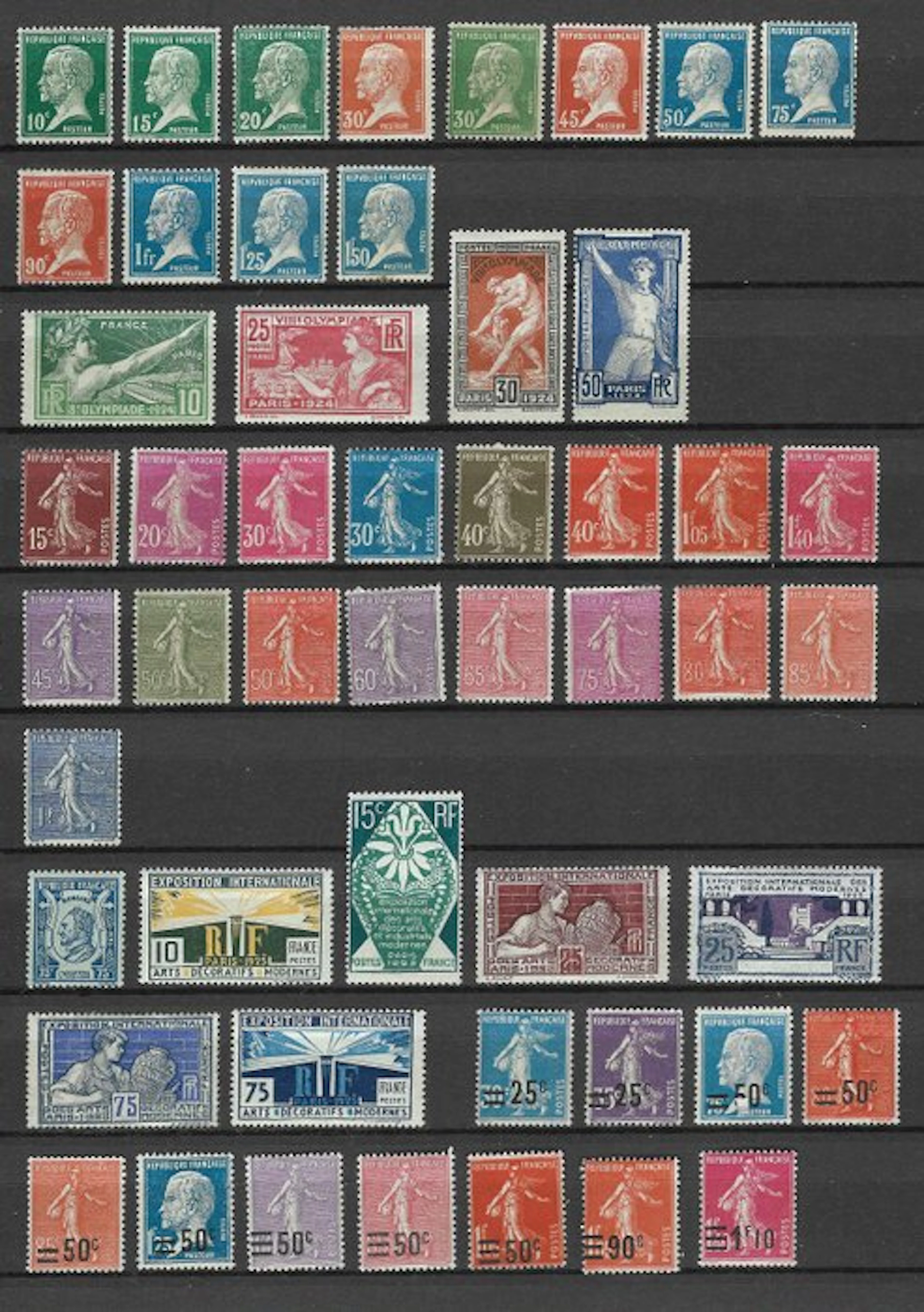 France 1923/1931 - Set of 7 complete