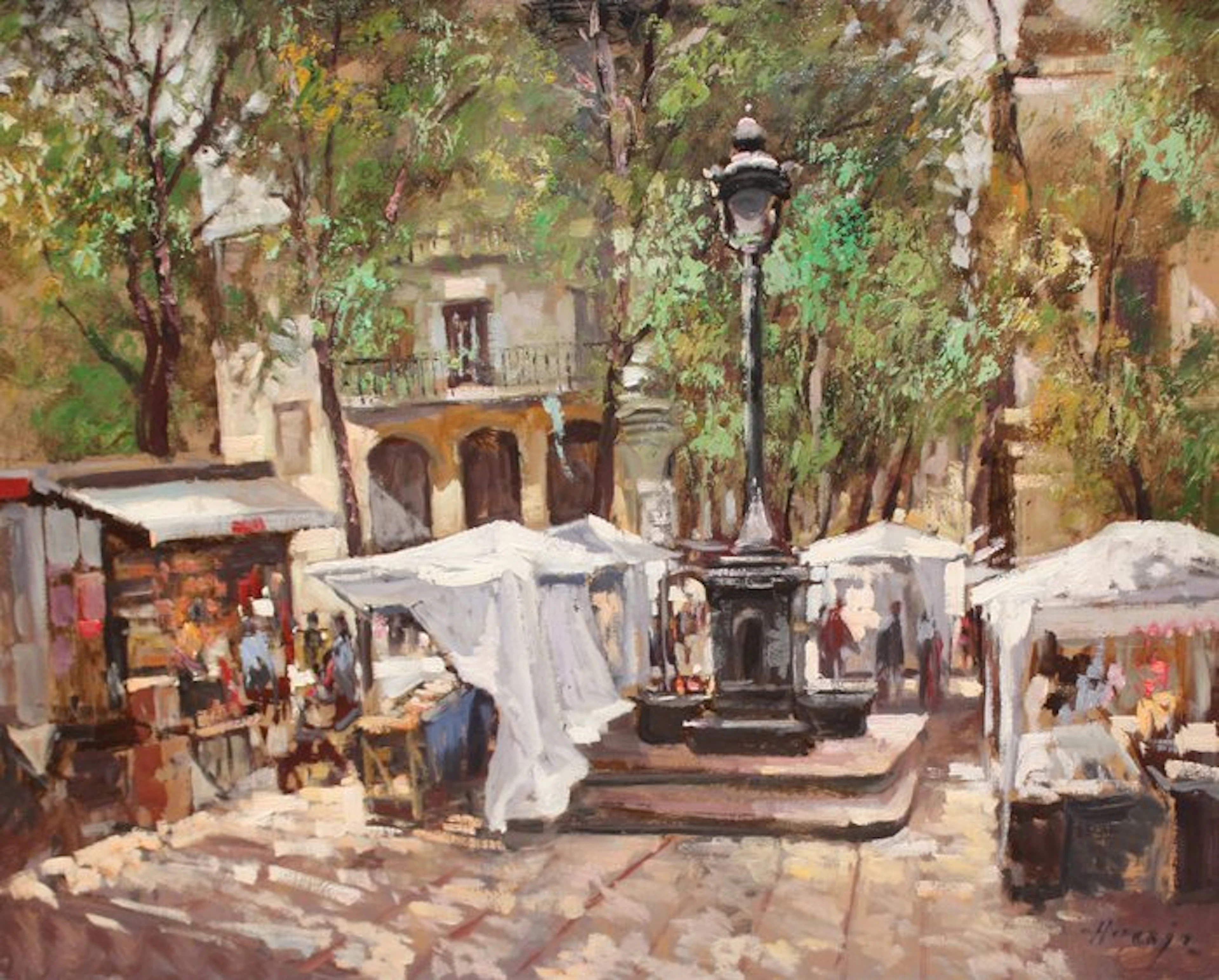 Pedro Horcajo Rojo (XX) - Vista de un mercado
