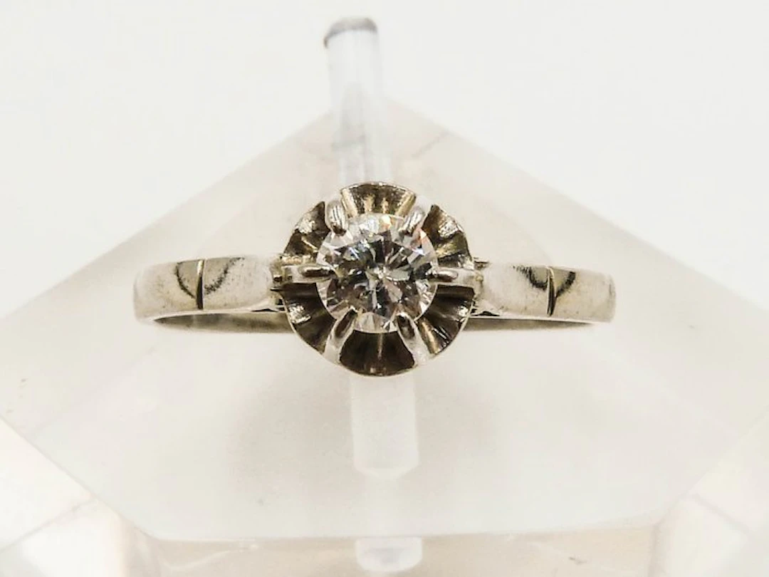 Engagement ring - 18 kt. White gold Diamond (Natural)