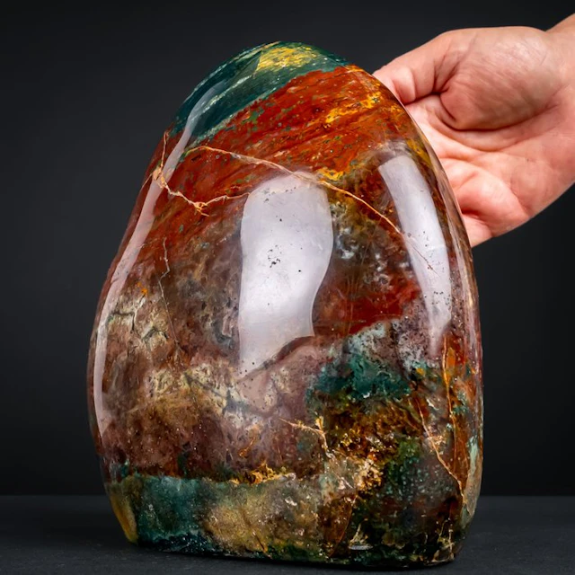 Natural, rare Ocean Jasper freeform – multilayered color...