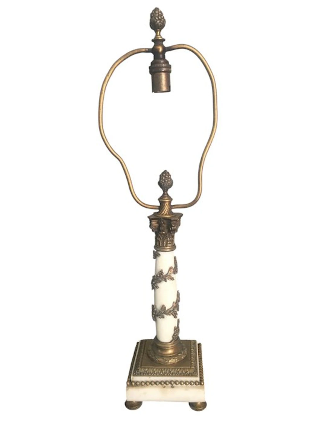 Table lamp - White marble and bronze - Lamp base, 19th century