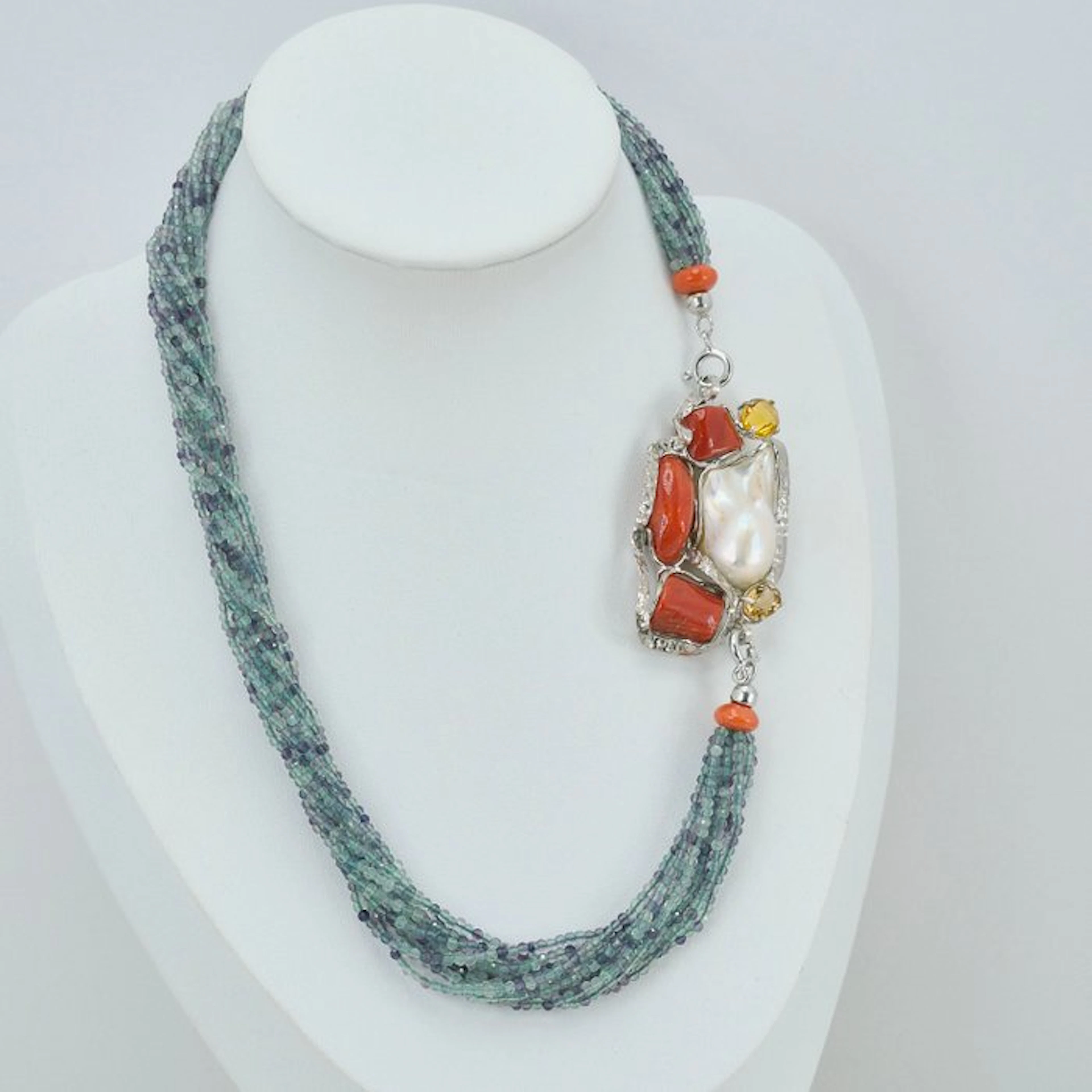 Coral - Silver - Necklace - MULTI-WEAR NECKLACE