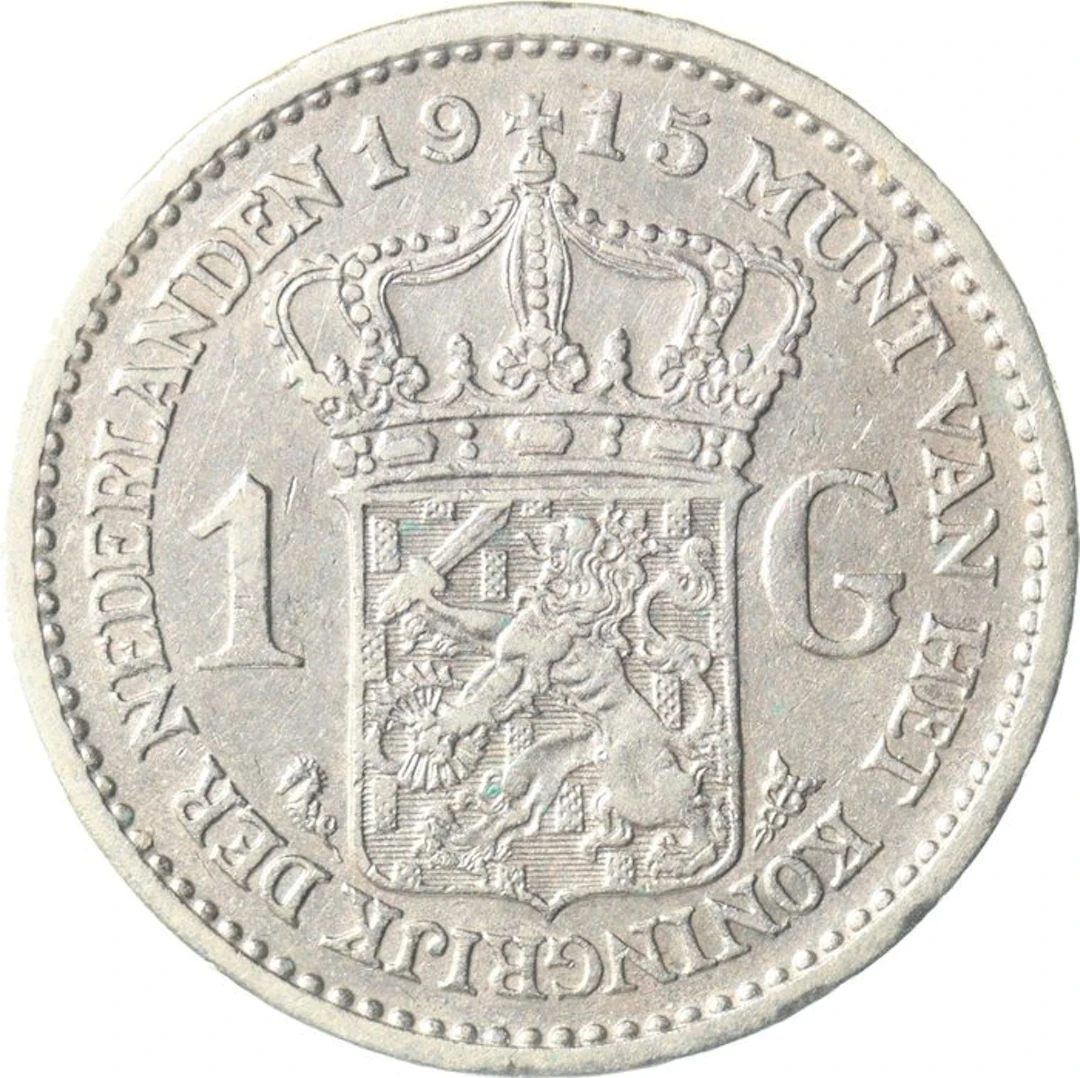Netherlands. Wilhelmina. 1 Gulden 1915 (No reserve price)