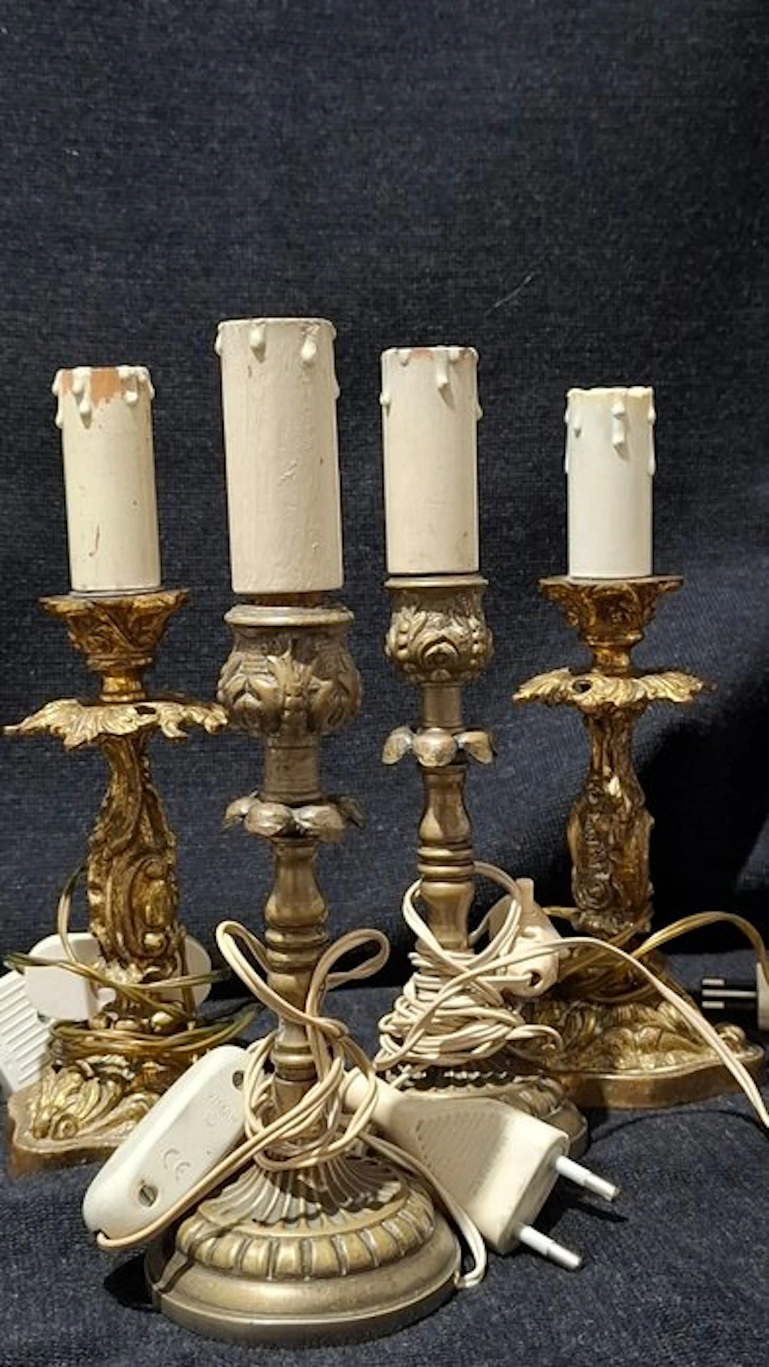 Table lamp (4) - Brass - Vintage table lamps
