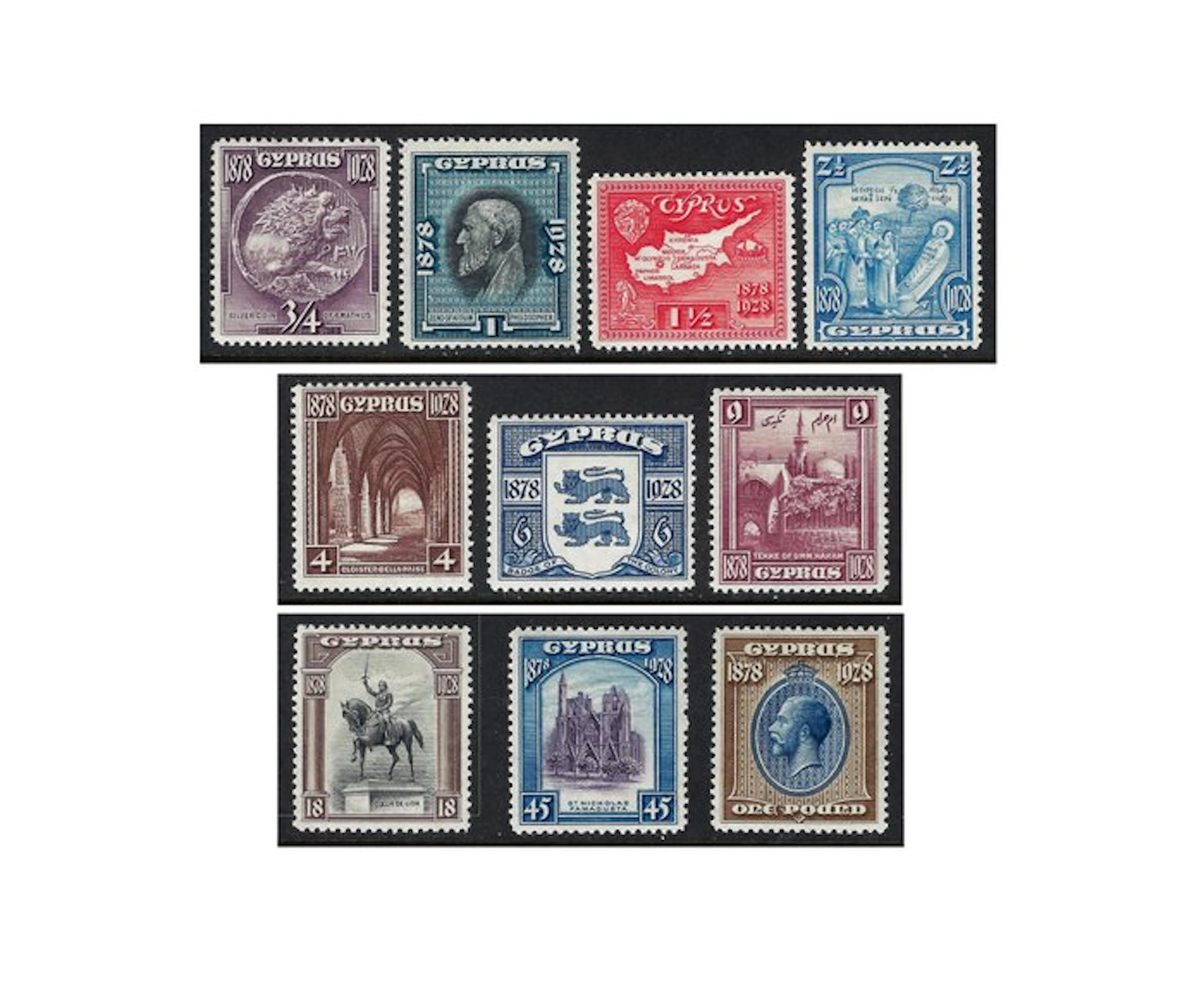 Cyprus 1928 - 50th Anniversary of British Rule set £1...