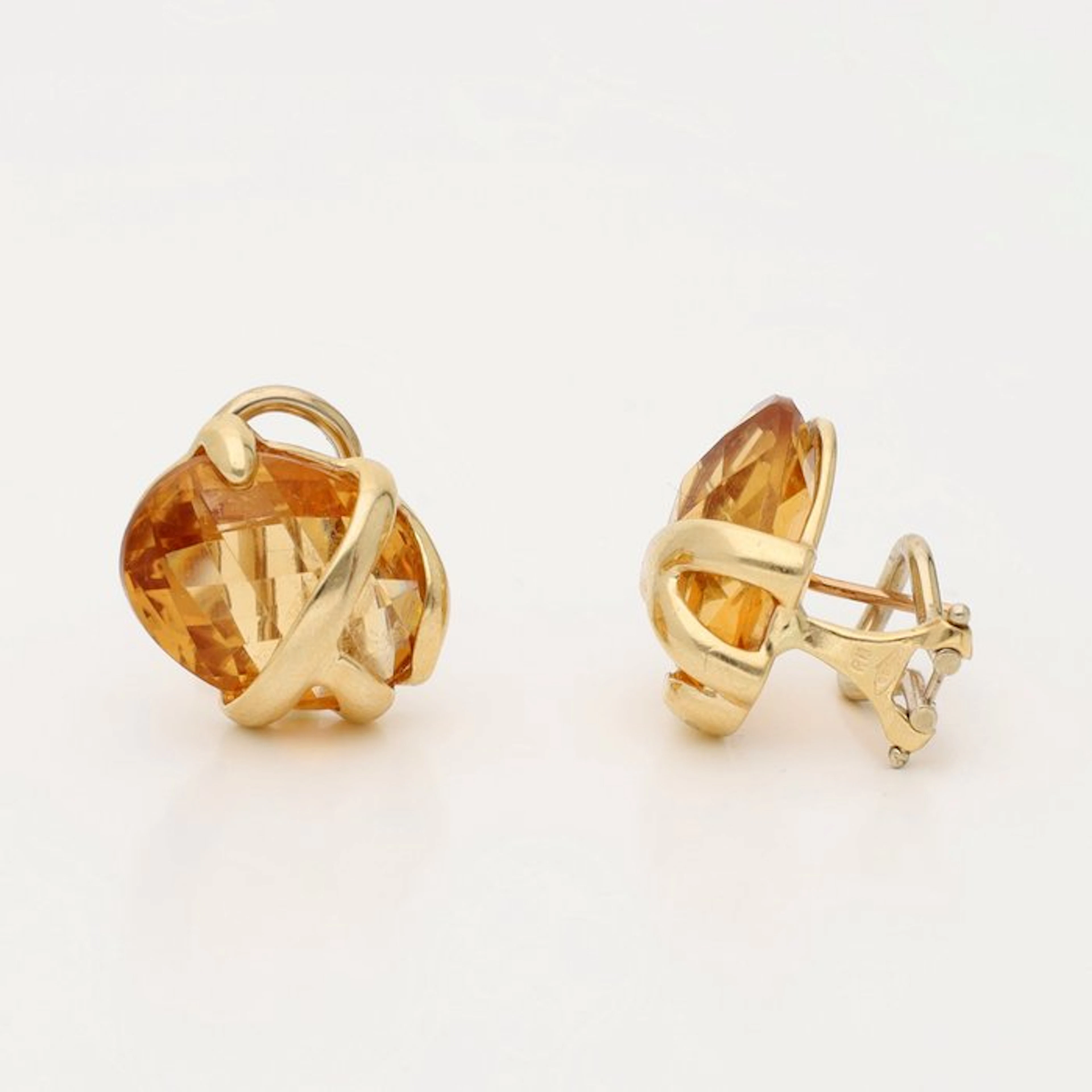 Earrings - 14 kt. Yellow gold - 10.60ct. tw. Citrine