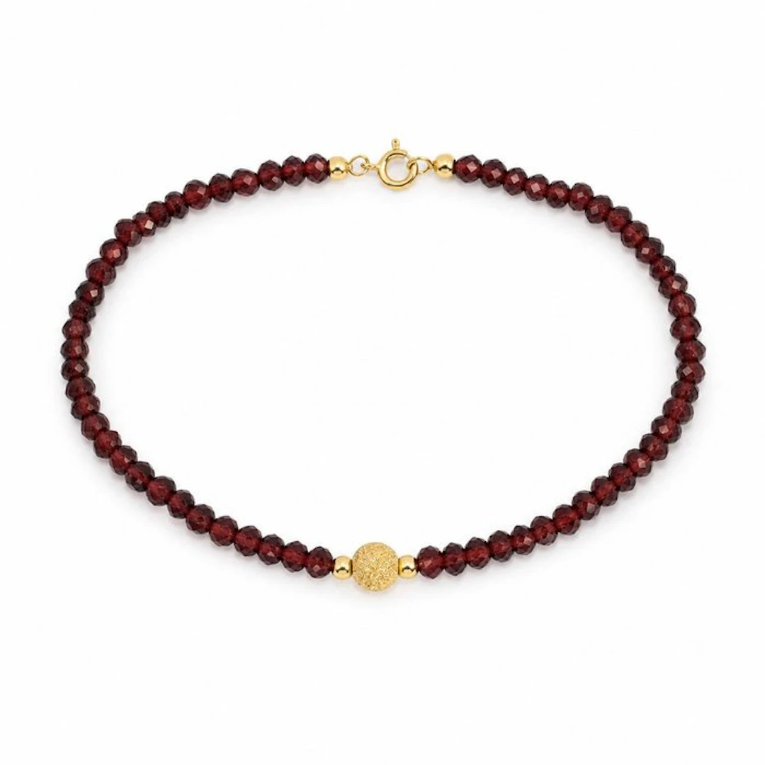 No reserve price - Bracelet - 18 kt. Yellow gold Garnet