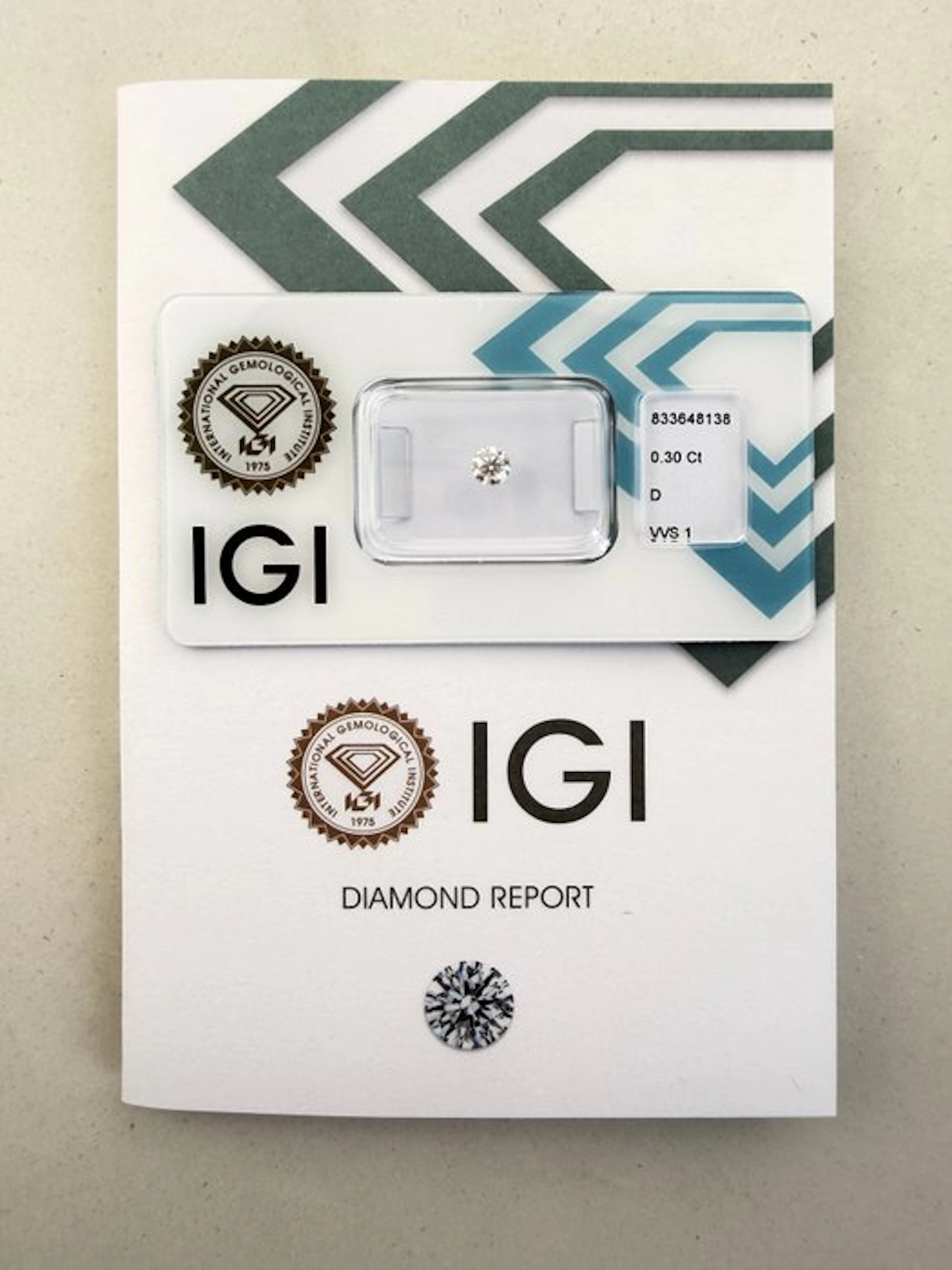 1 pcs Diamond (Natural) - 0.30 ct - Round - D...