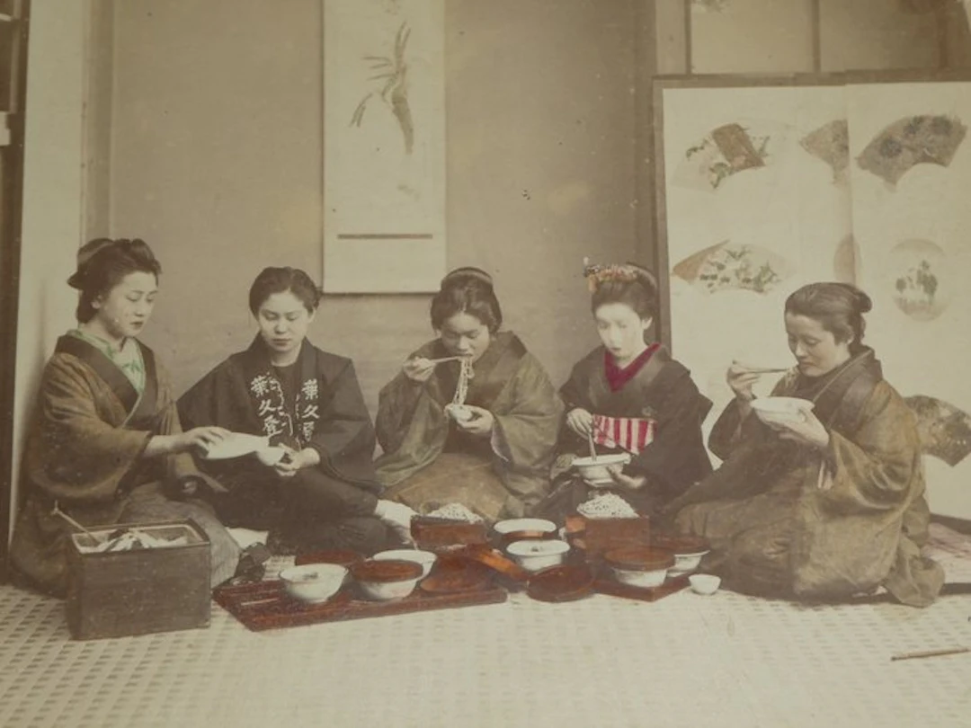 Kimbei Kusakabe - Planting Rice & Buck-Wheat Macaroni...