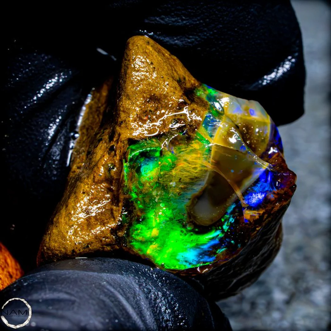 Natural crystal opal – vibrant play of color – created by...