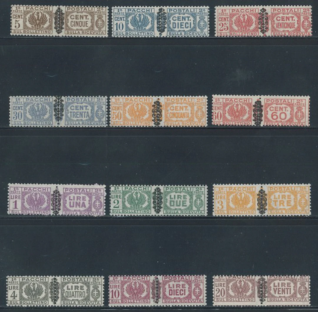 RSI - Postal Parcels overprinted in the center, complete series nos. 48/59.