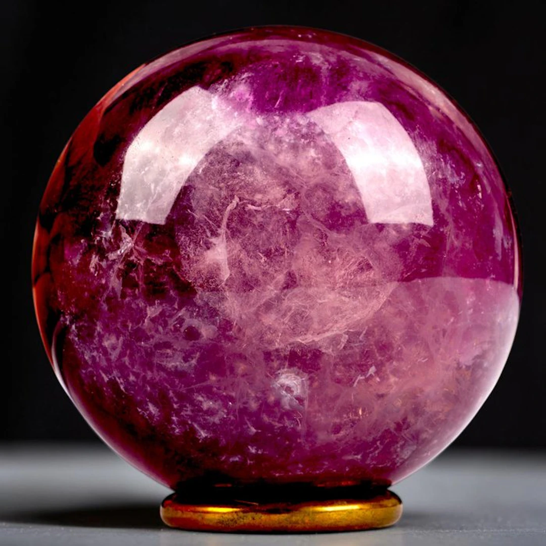 Carved Fluorite Spheres Natural Purple Fluorite Sphere