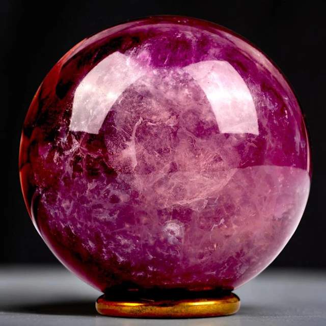 Carved Fluorite Spheres Natural Purple Fluorite Sphere