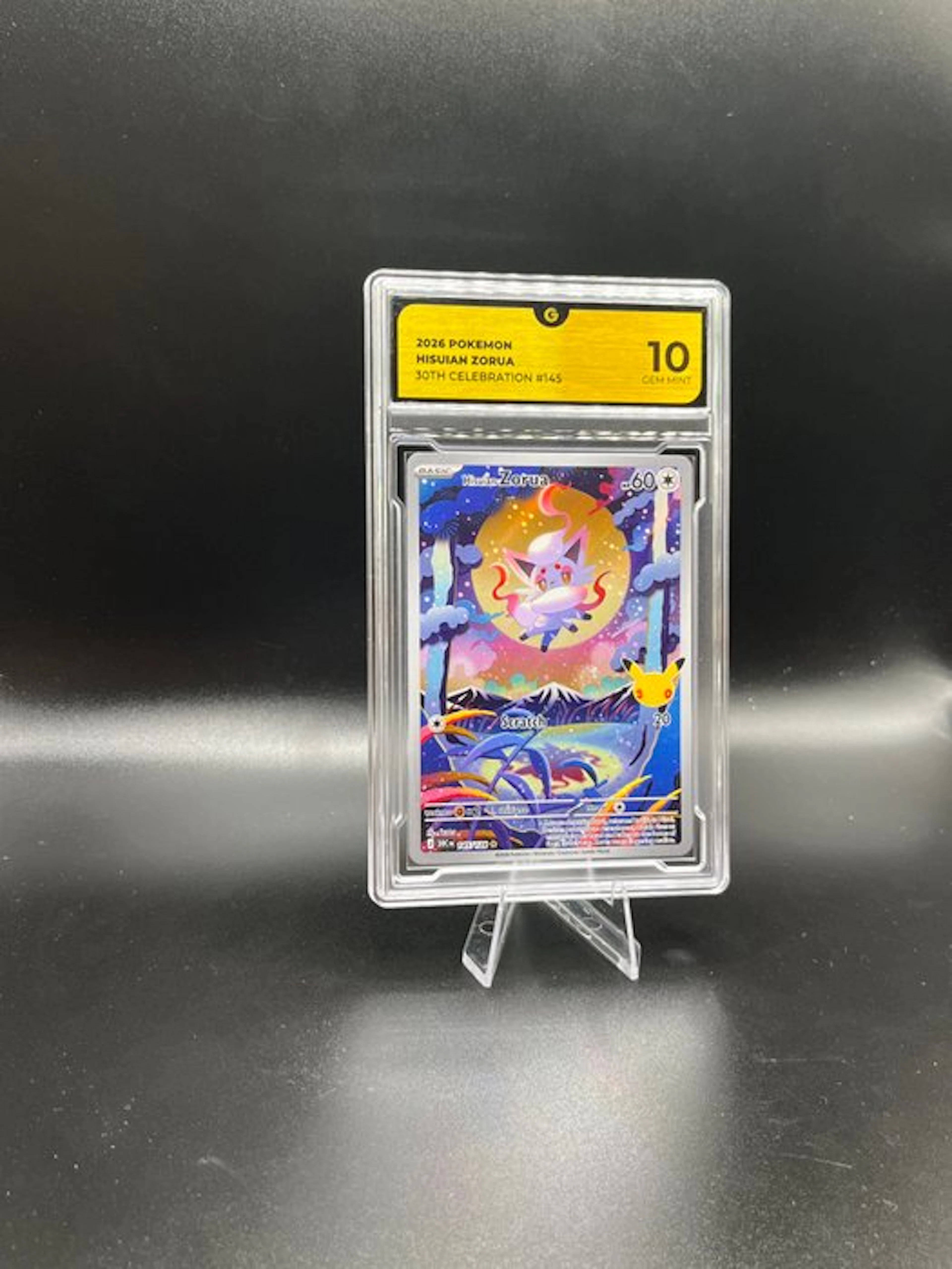 Pokémon - 1 Graded card - Hisuian Zorua 145 30TH Anniversary Full art - GG 10