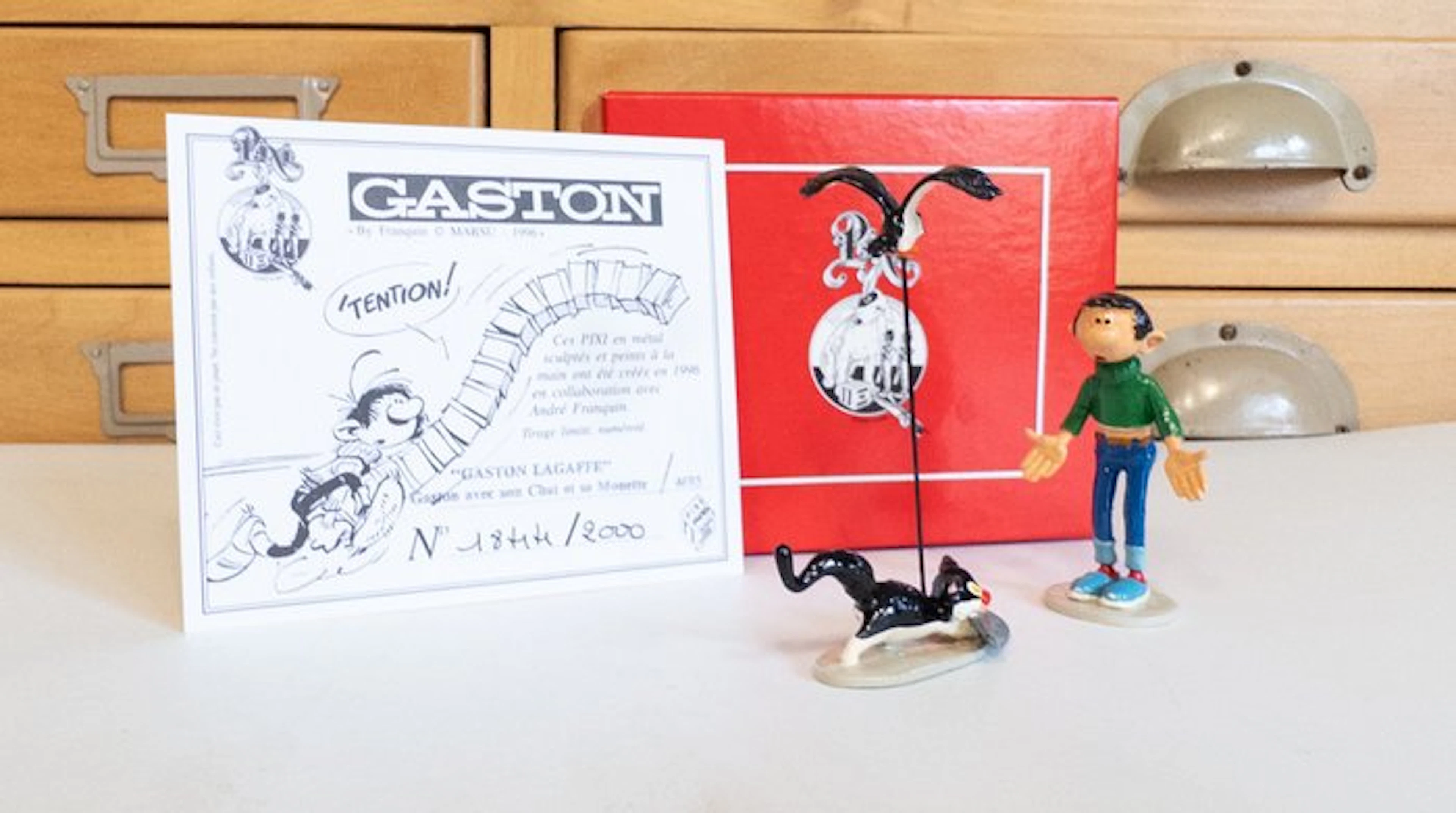 Pixi 4693 - Guust Flater, Gaston - Gaston avec son Chat et sa Mouette - 1991