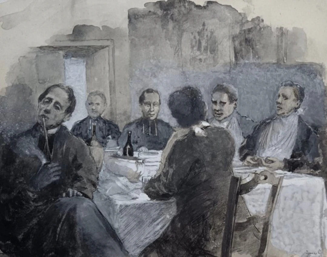 Carlo Paolo Agazzi (1870-1922) - Scena in osteria