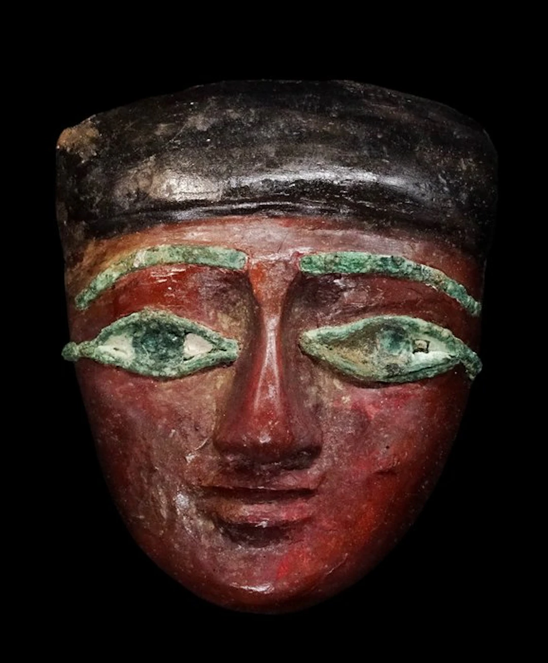 Ancient Egyptian - Wooden sarcophagus mask - inlaid eyes...