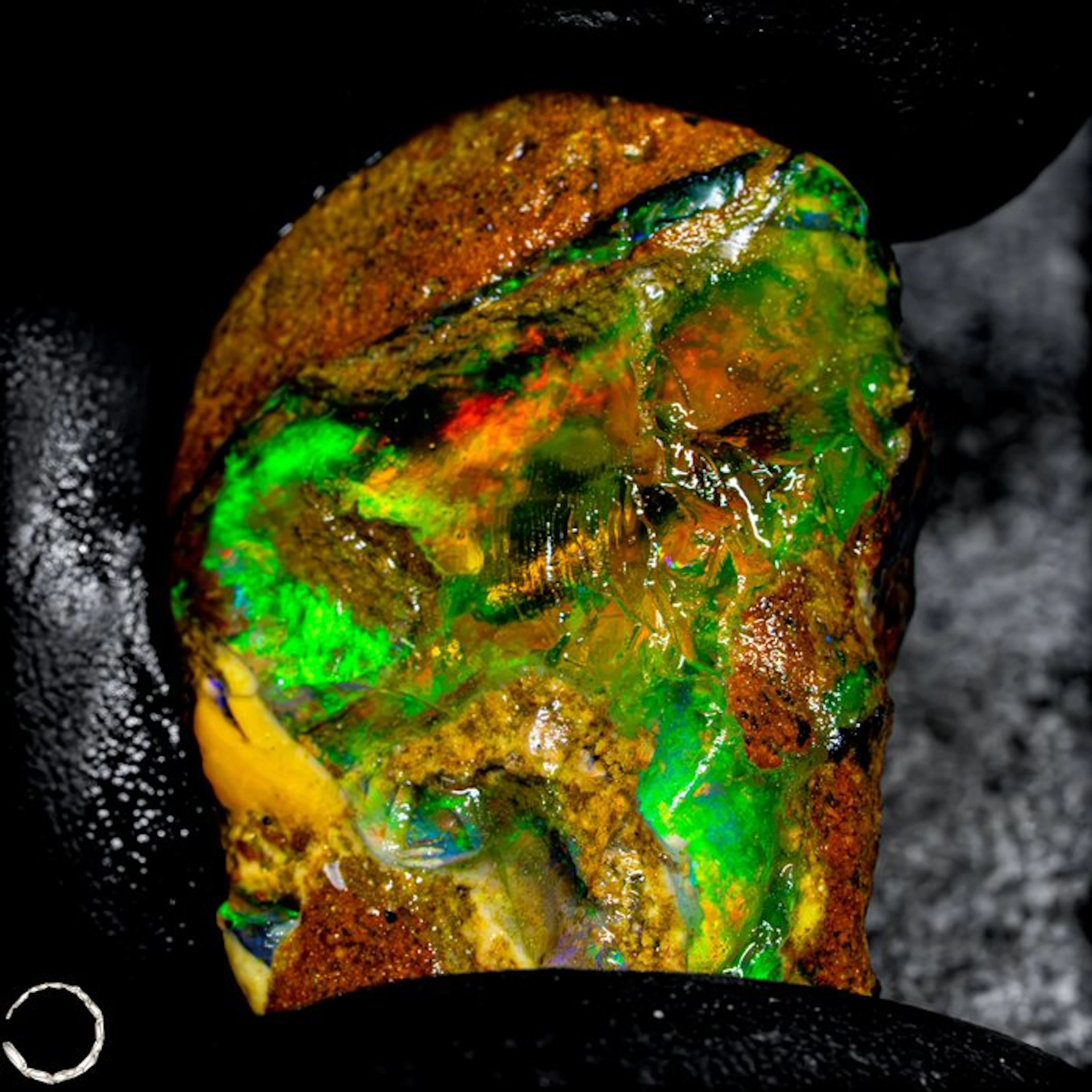 Crystal Opal – rough stone with spectacular play of color 68ct- 13.6 g
