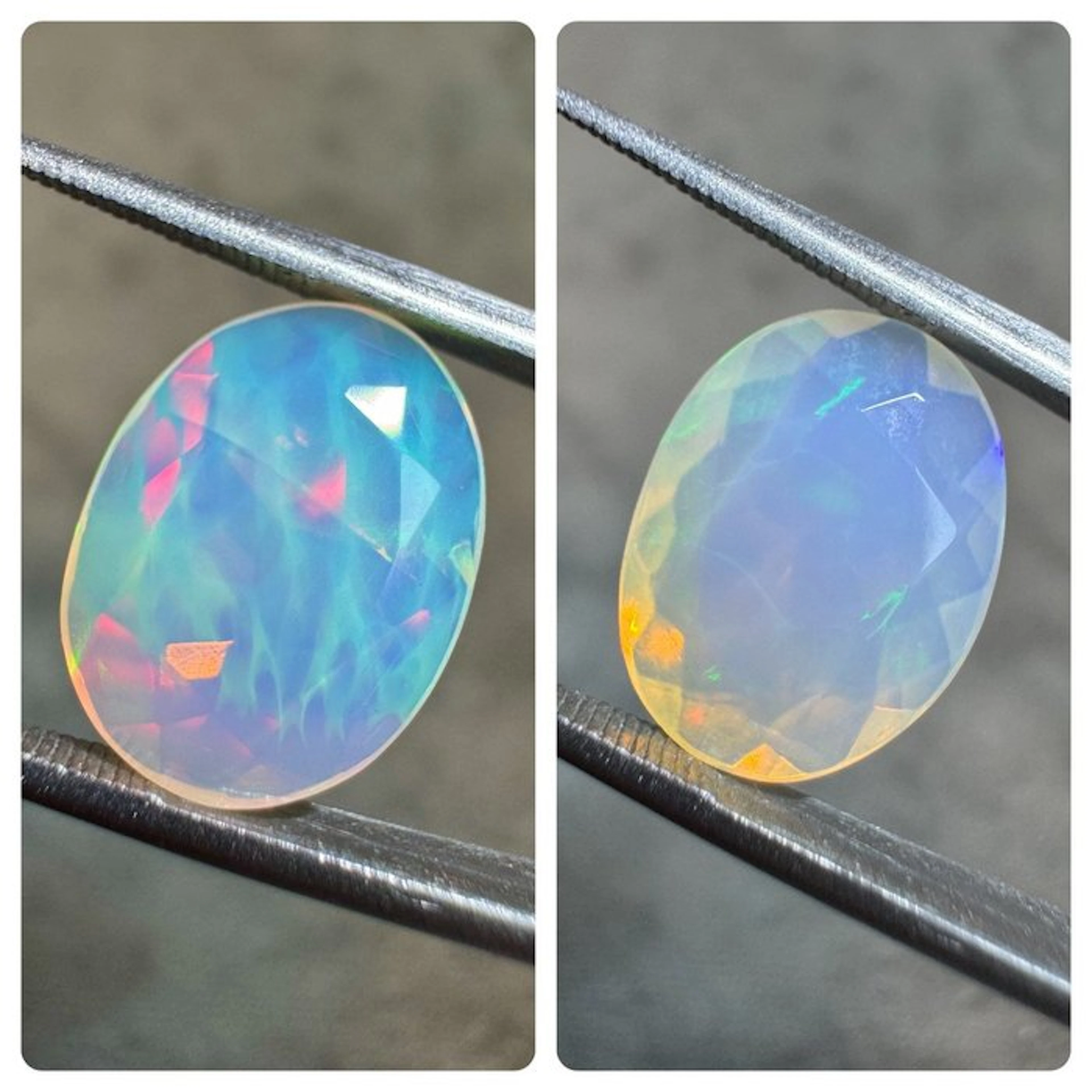 Lot of 2 faceted white opals from Ethiopia - 5.26 carats...
