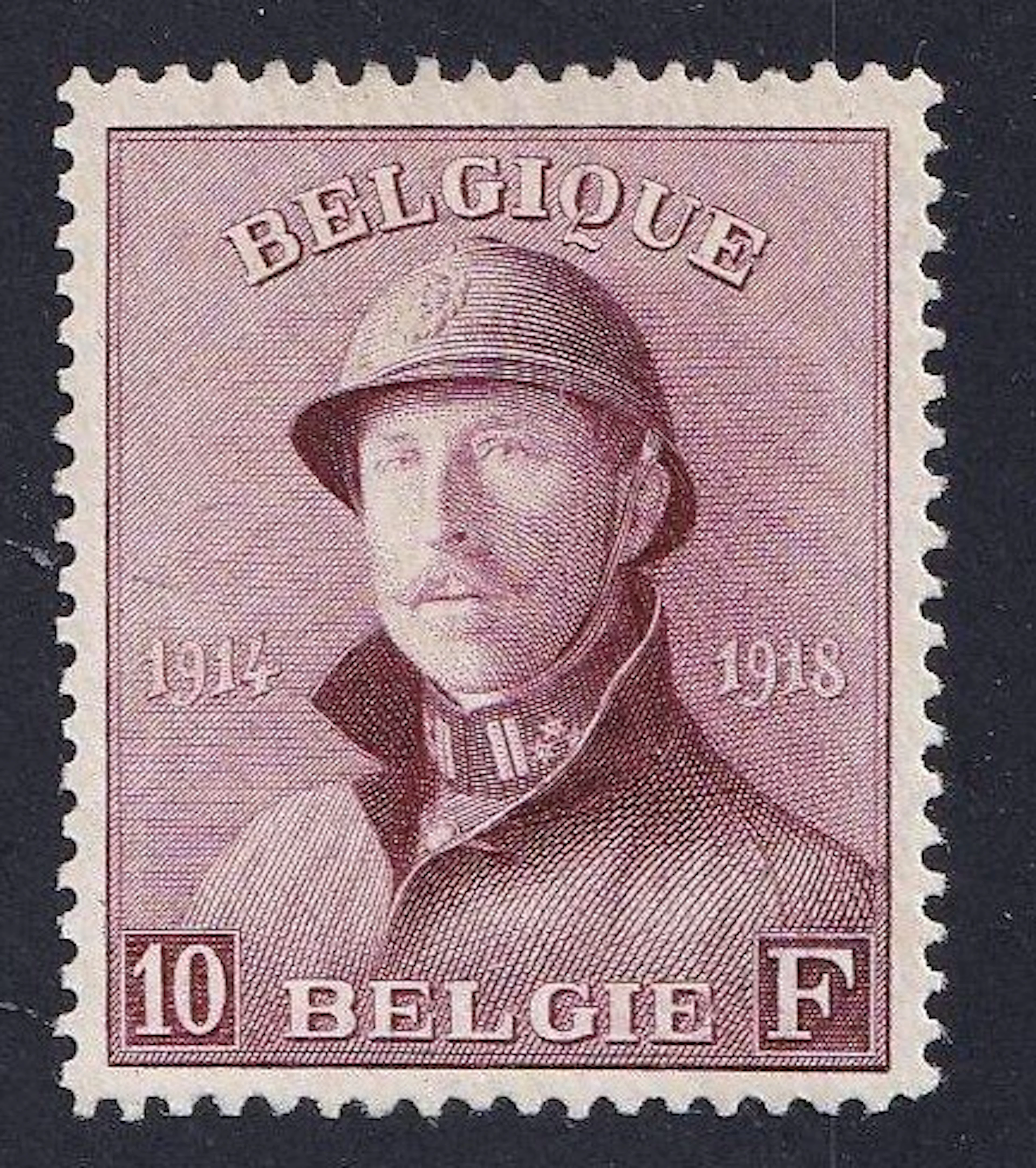 Belgium 1919 - Albert with helmet - 10F wine red - POSTFRIS - OBP/COB 178