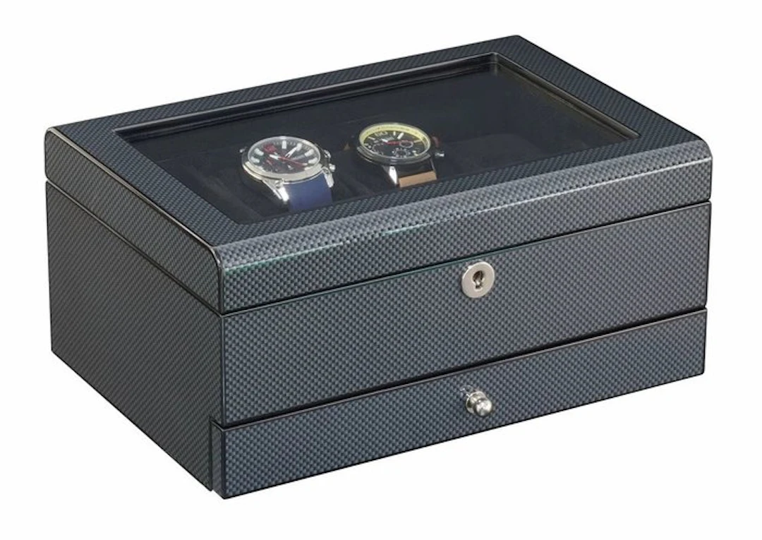 Prestige - Jewellery box - Carbon Fiber veneer watch box - Wood