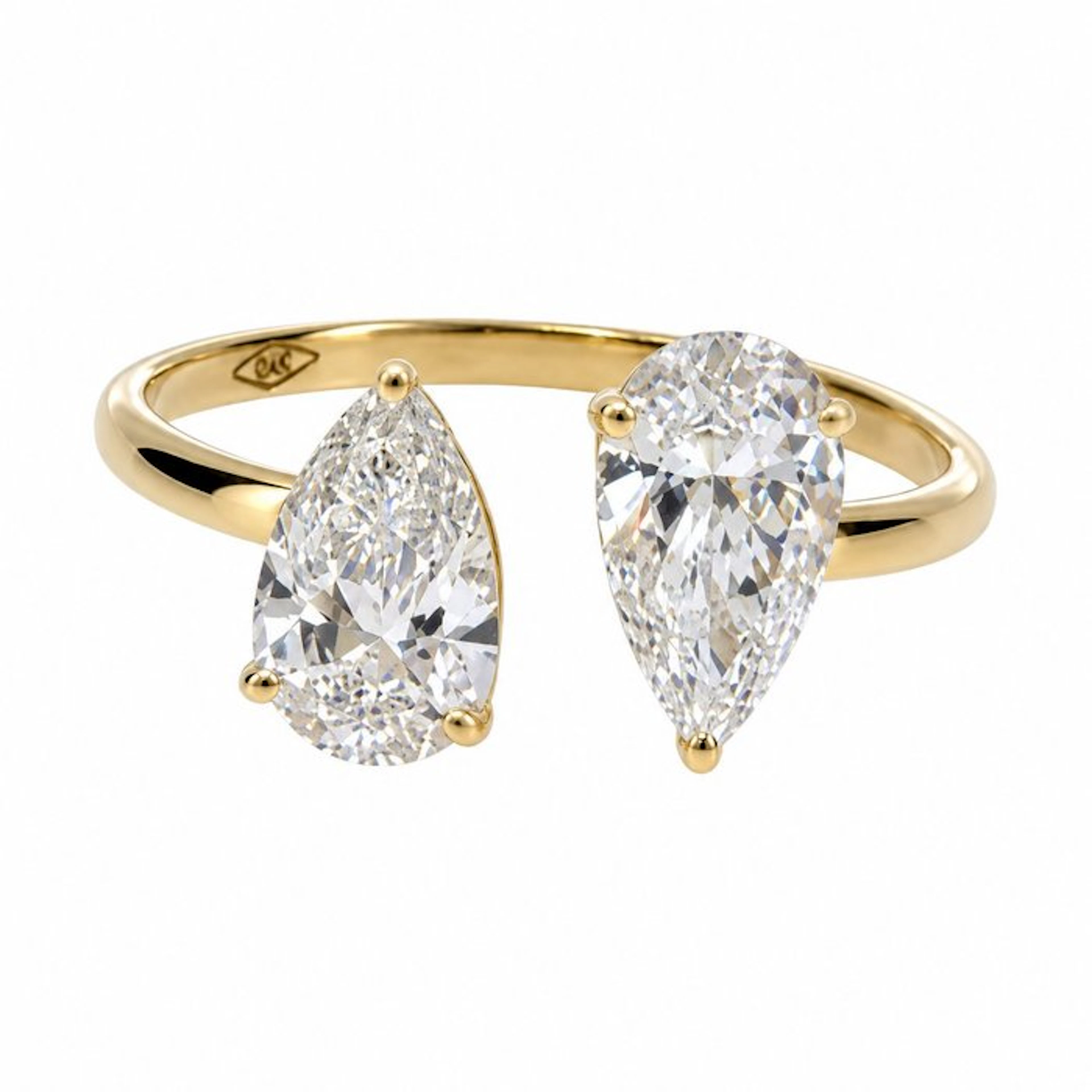 No reserve price - Ring - 14 kt. Yellow gold - 2.02ct. tw. Diamond (Lab-grown)