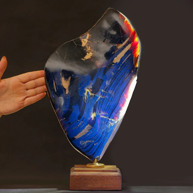 Incredible size and quality fossil blue amber from Sumatra