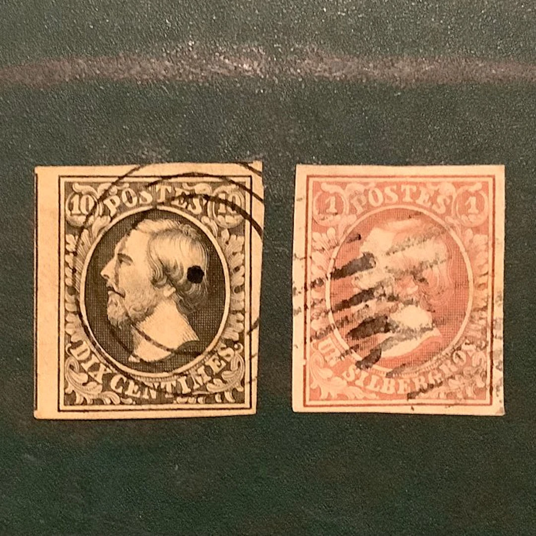 Luxembourg 1852 - Willem II: first issue with healthy margins - Michel 1/2
