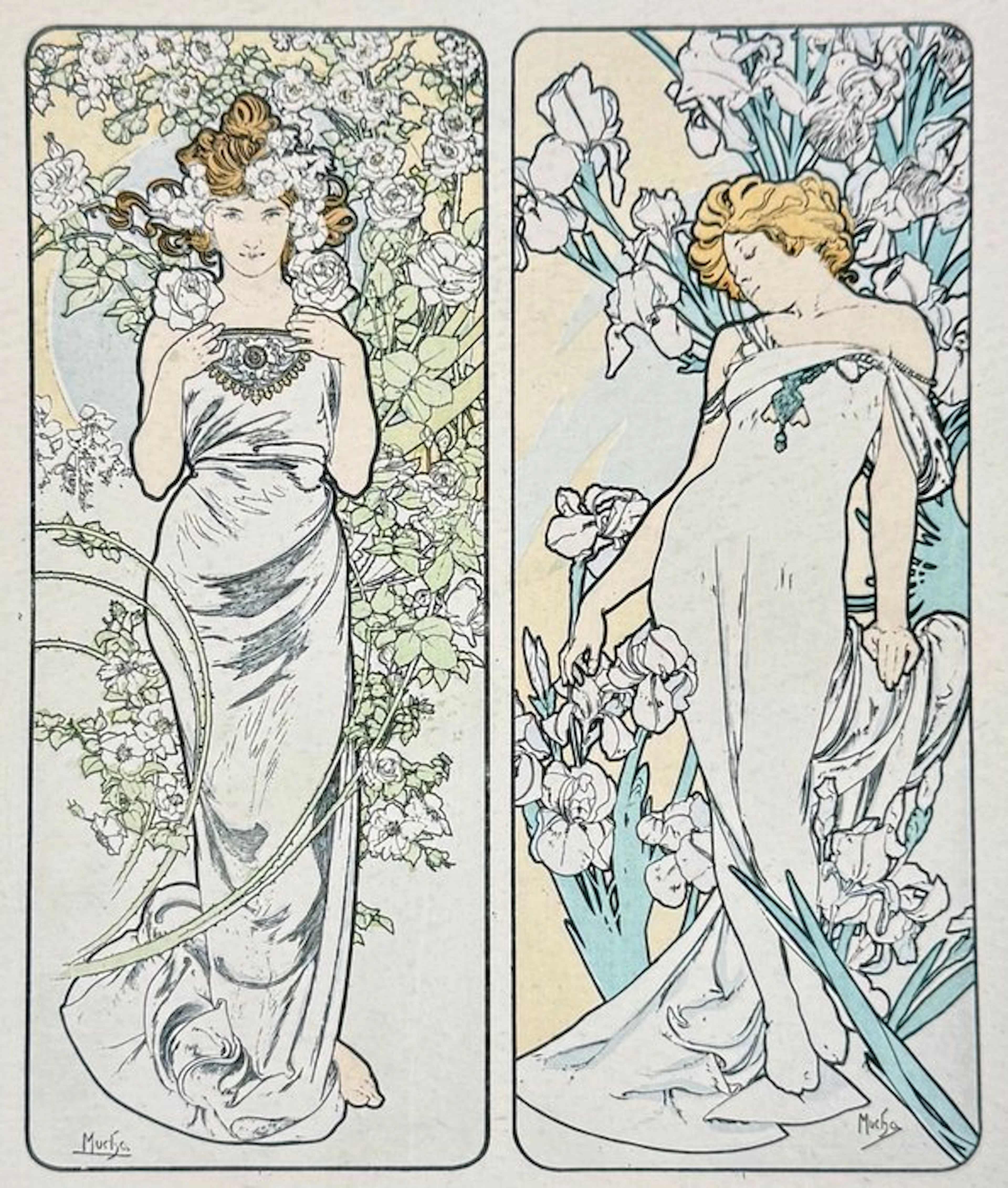 Alphonse Mucha (1860-1939) - Panneaux décoratifs (Les...