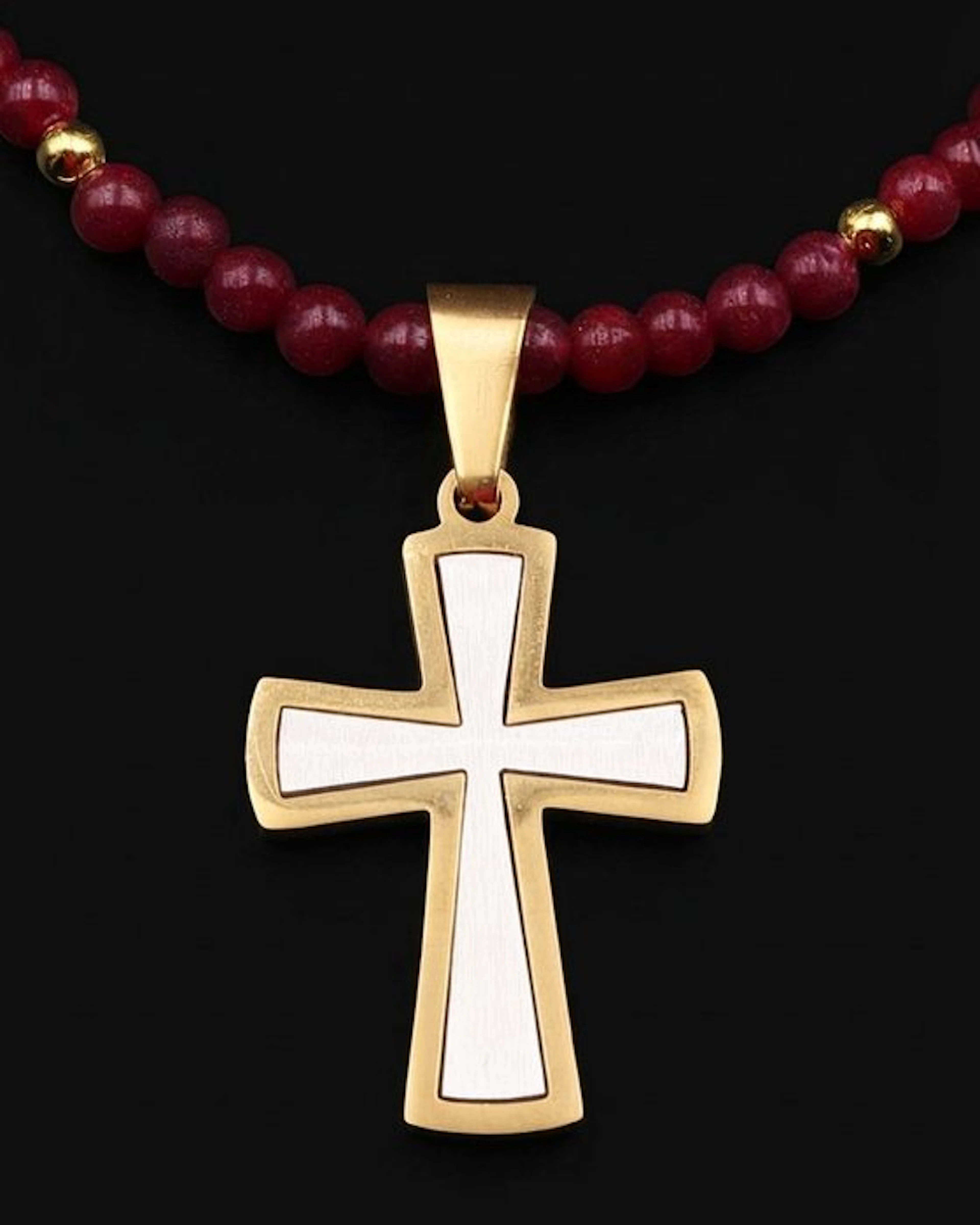 Rubies - Light Cross Necklace - Divine Protection and...