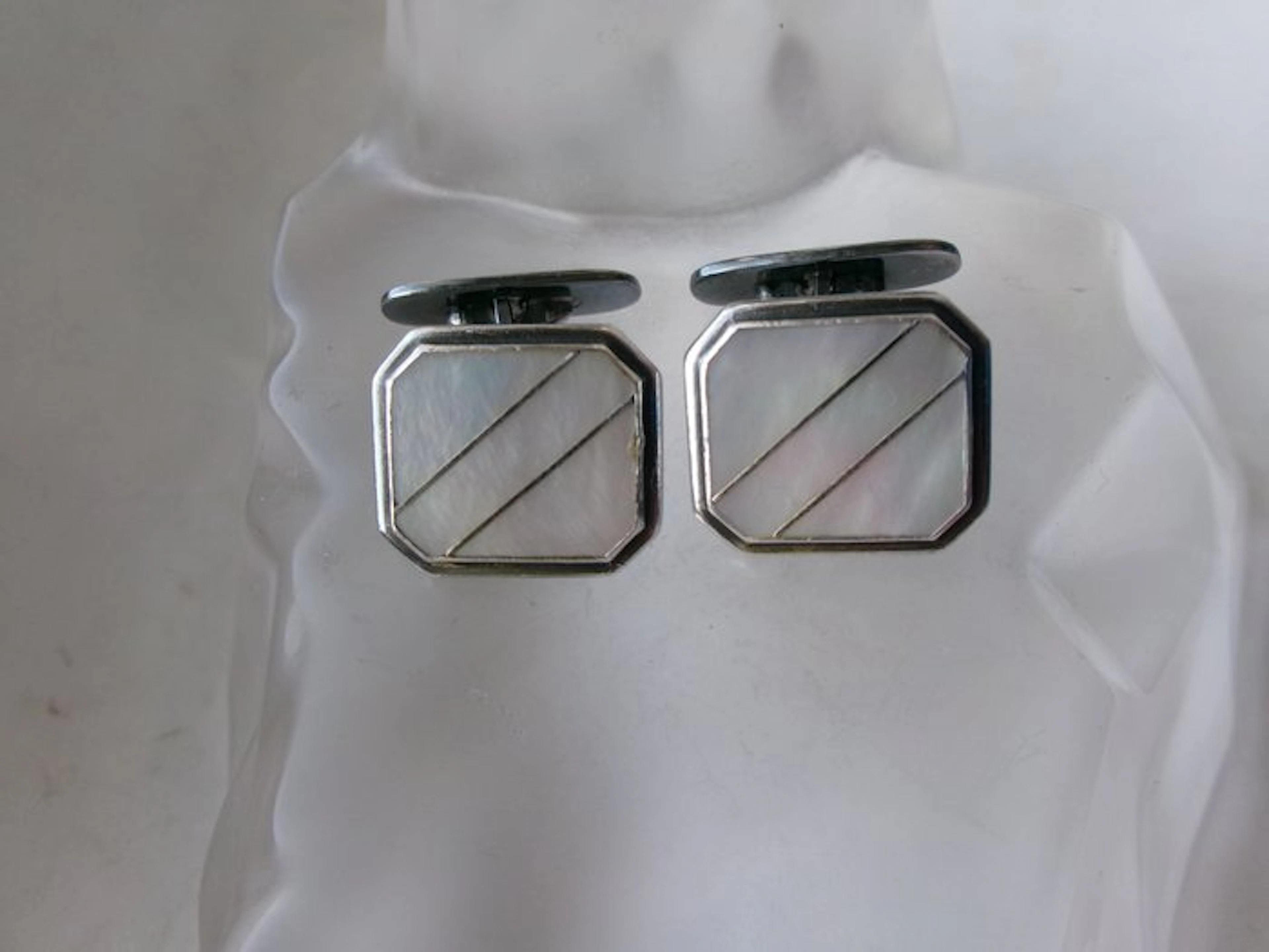 Silver, Mother-of-Pearl - Cufflinks - Art Deco