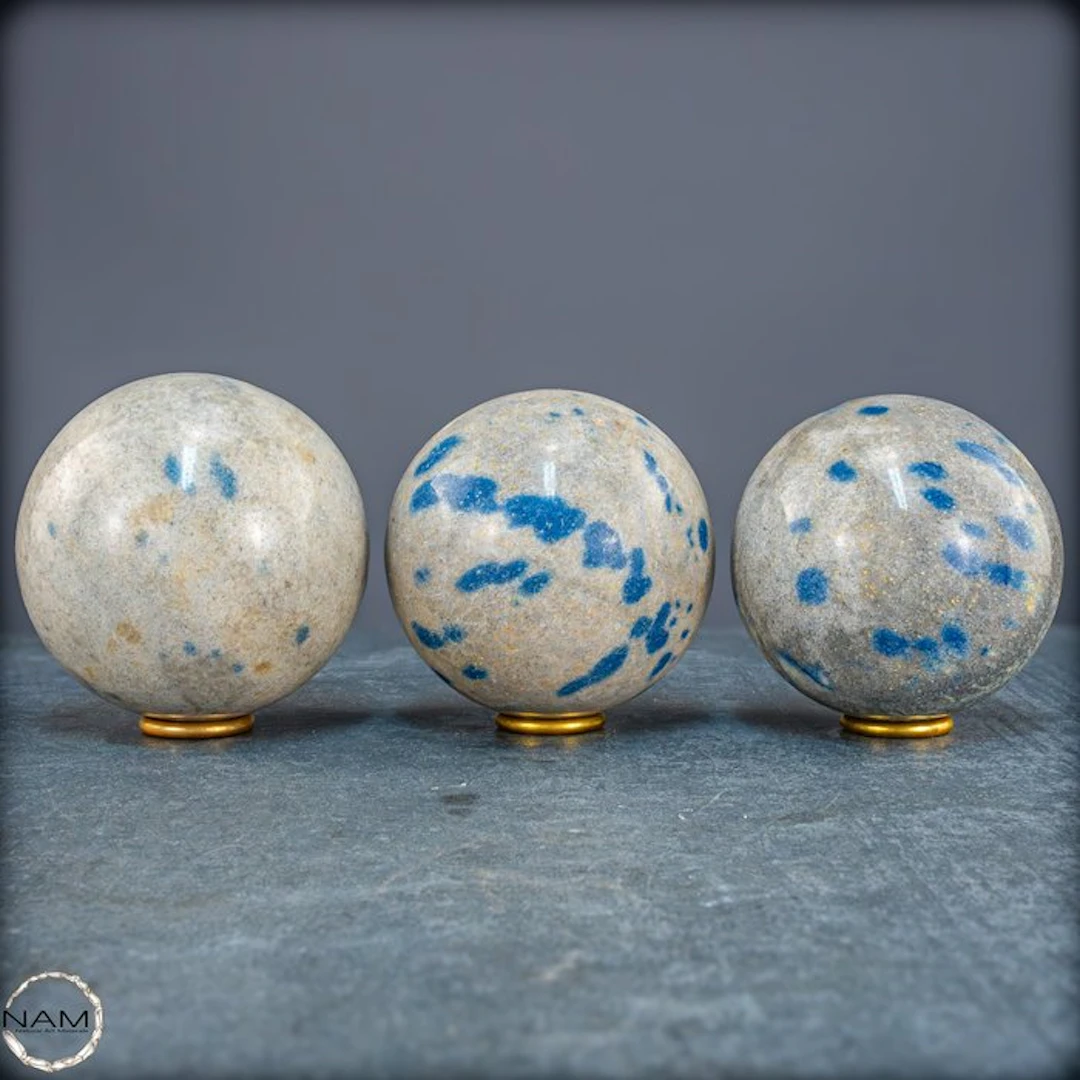 Natural K2 spheres set from Madagascar – Rare blue...
