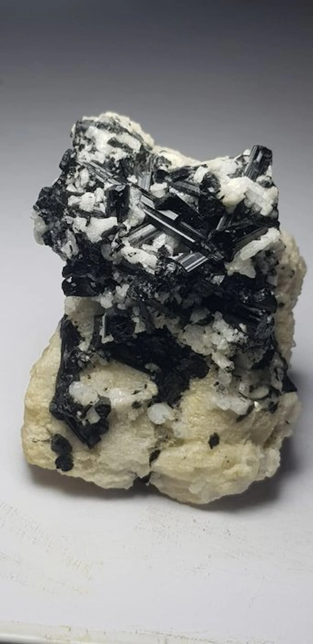 Natural Black Tourmaline Crystal cluster Specimen...